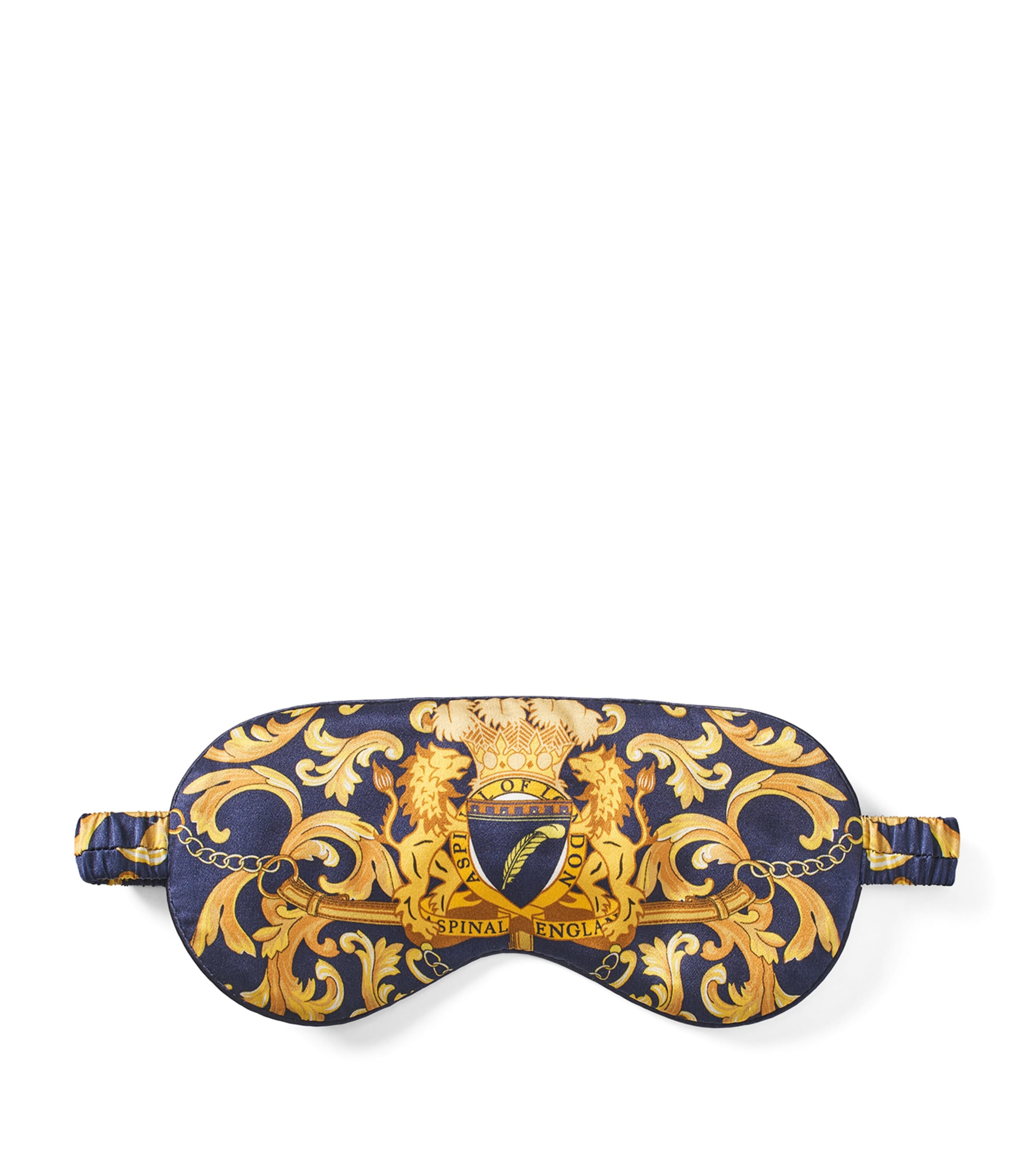 Aspinal Of London Silk Printed Eye Mask In Blue