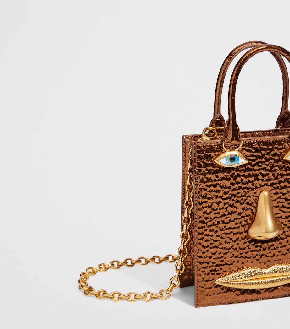 Mini Metallic Leather Face Bag 302 ROUILLE Image 5