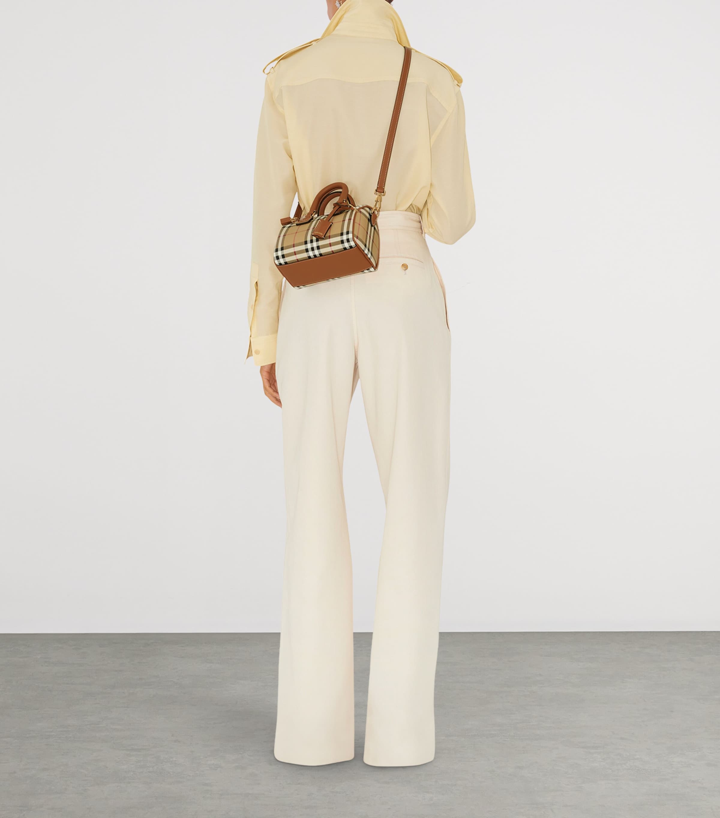 Burberry Mini Check Bowling Bag Vntg Chk/briar Brown Image 3