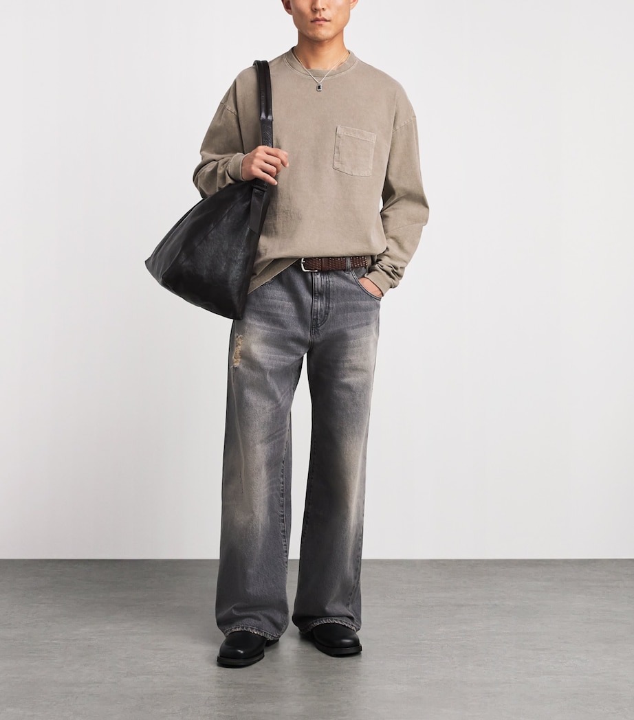 AGOLDE Mens Cotton Lucan Long-Sleeve T-Shirt Trail Image 2