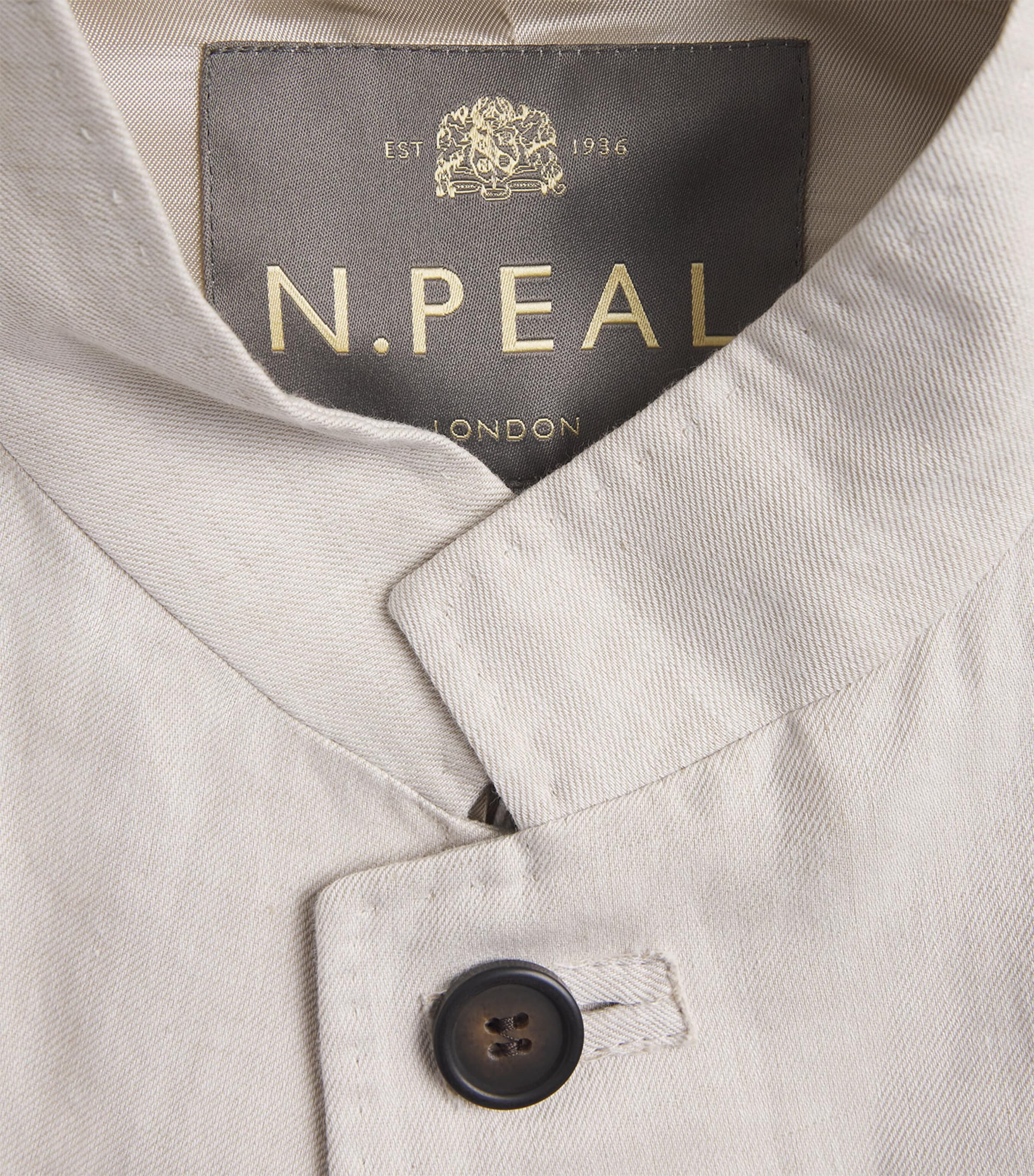 N.Peal Mens Linen-Cotton Portofino Overshirt Sand Image 6