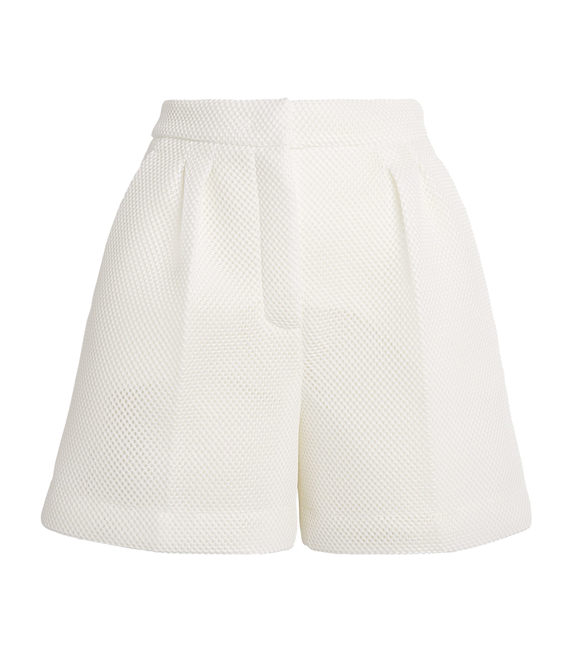 Max Mara Mesh Jersey Shorts In White
