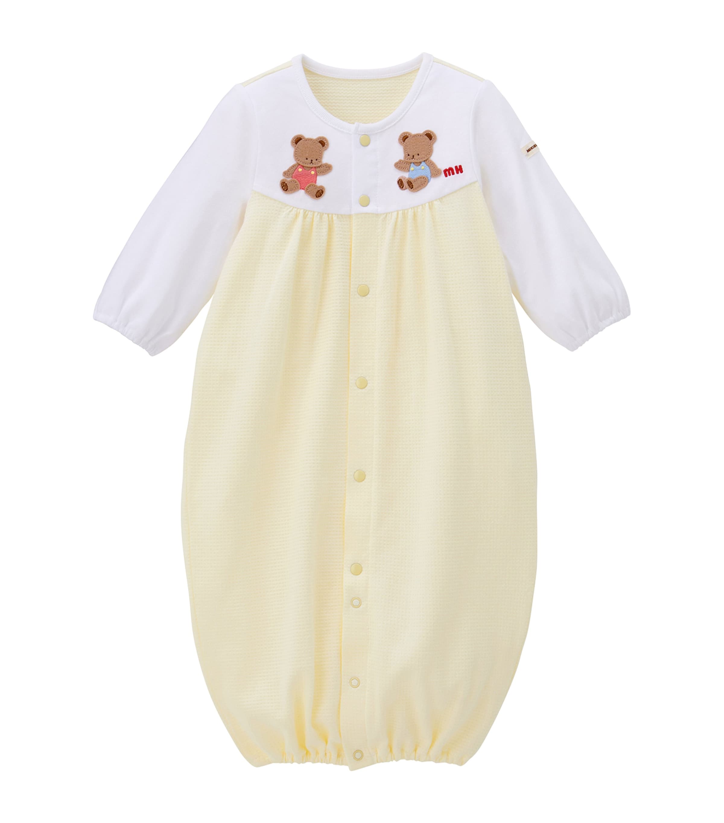 Miki House Cotton Bear Playsuit In Yellow