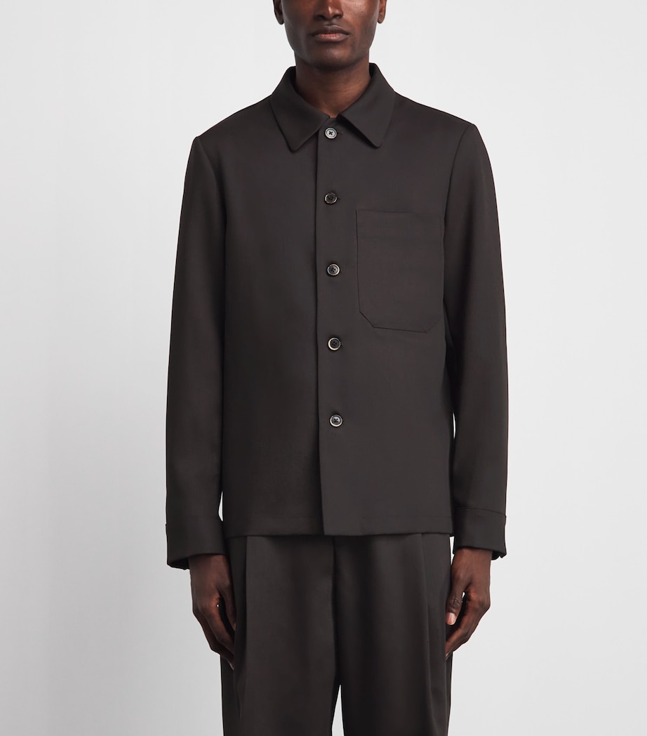 Barena Mens Tropical Virgin Wool Overshirt Bruno Image 4