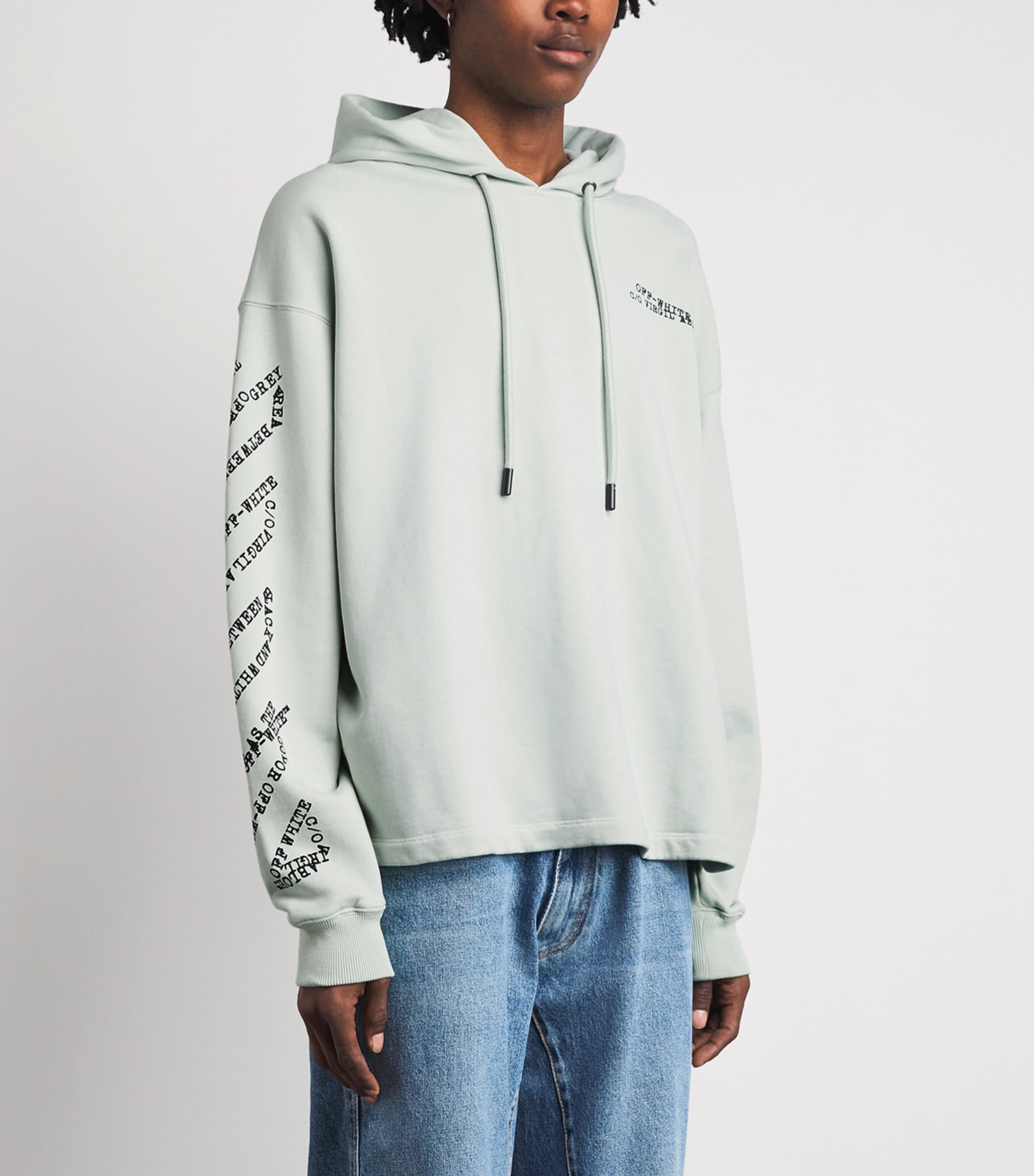 Off-White Mens Arrows Diagonal Hoodie Mint Image 4