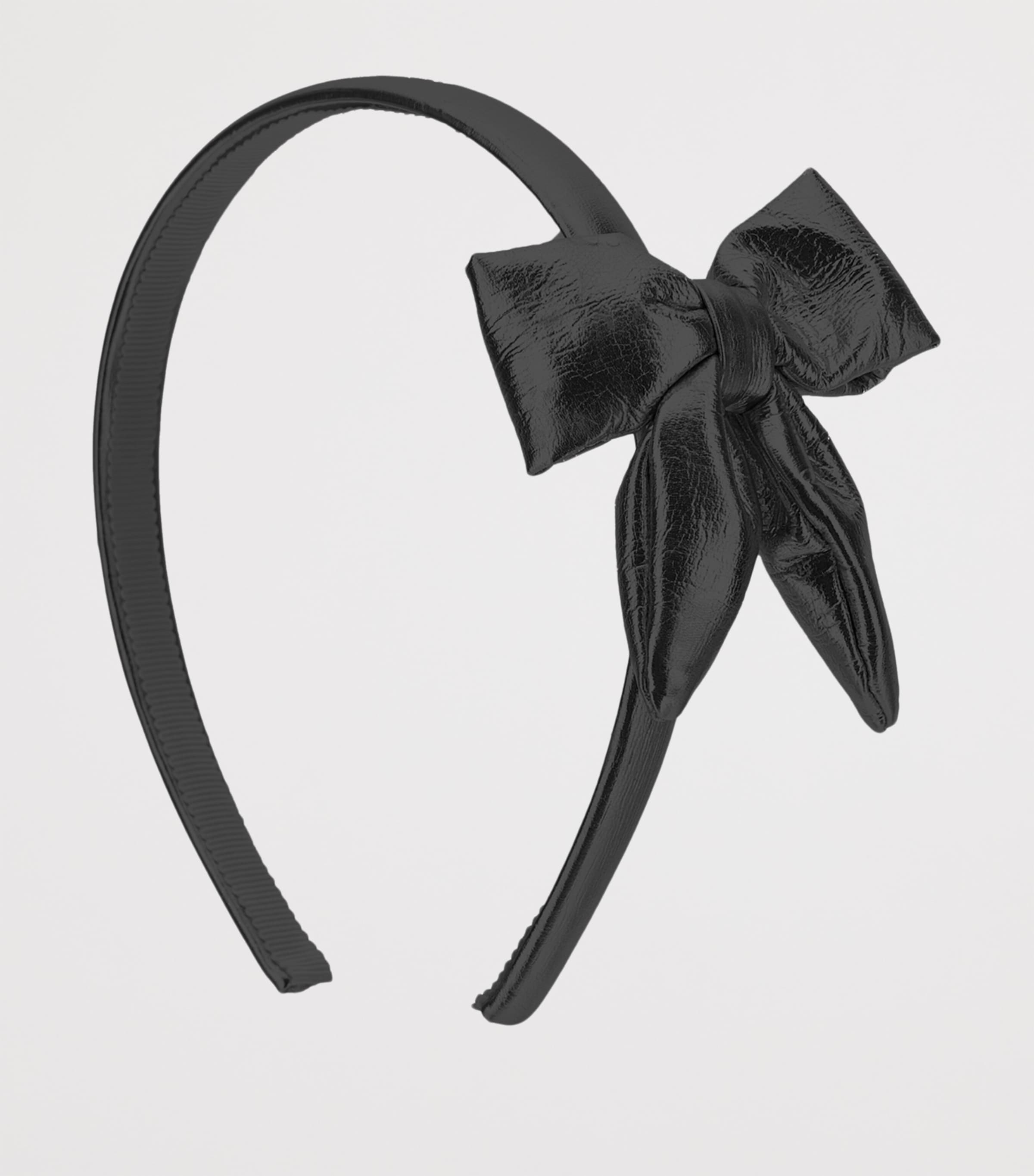 Faux Leather Bow-Detail Headband NERO Image 2