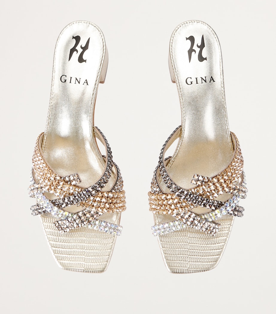 Leather Embellished Roma Mules 35 GOLD Image 4
