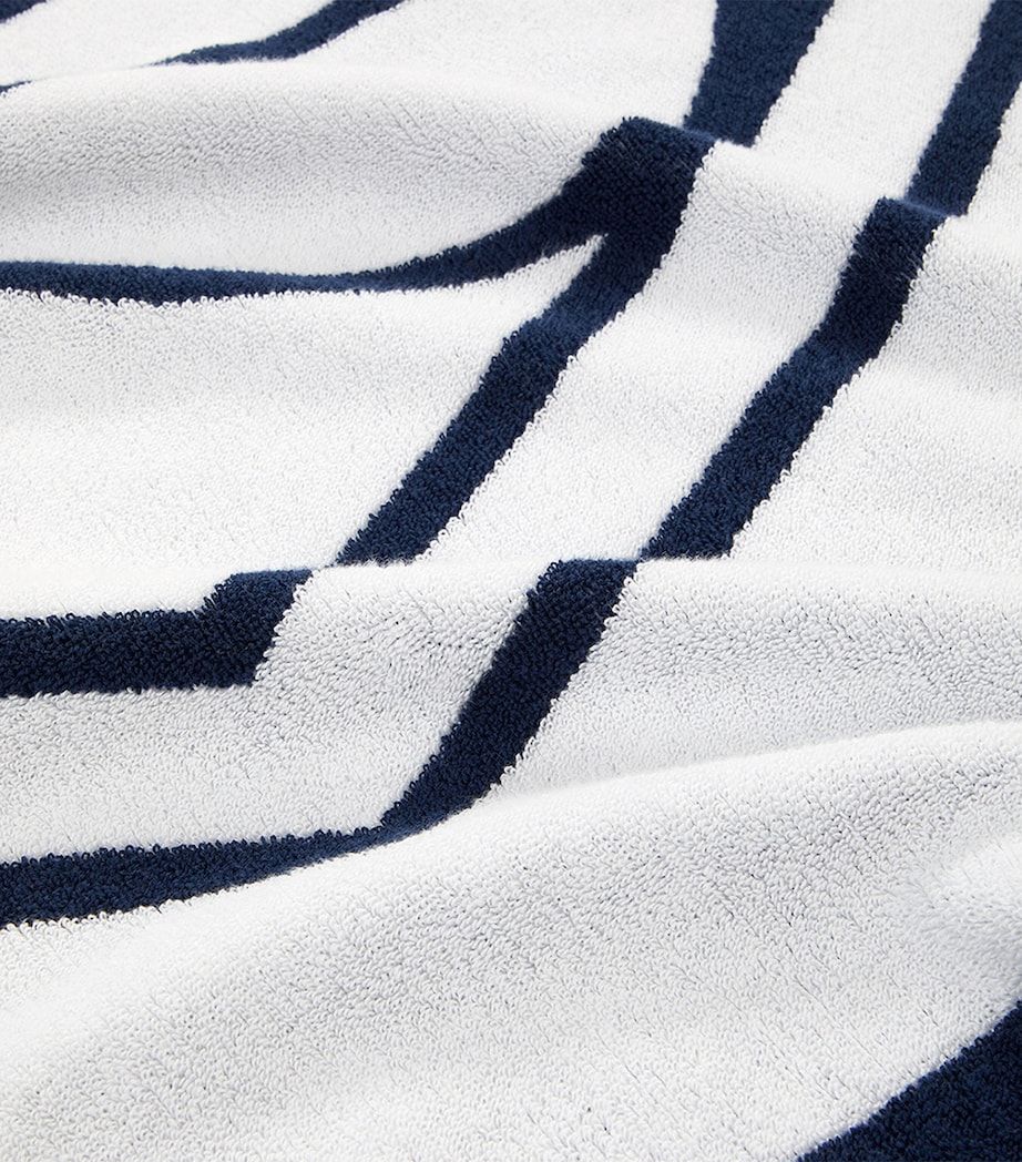 Blair Beach Towel (100cm x 170cm) WHITE NAVY Image 6
