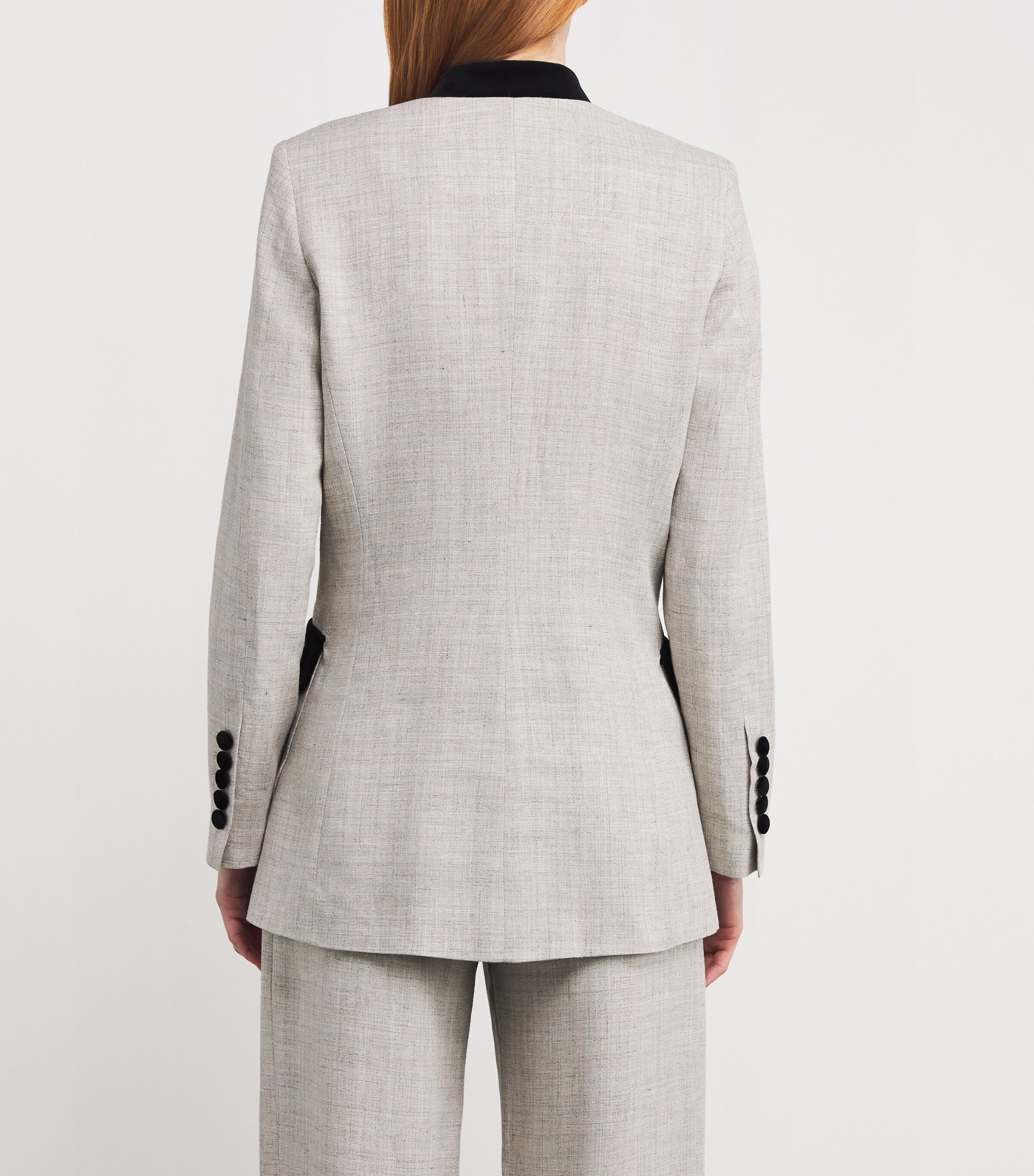 Liberowe Womens Contrast-Collar Raja Jacket Stone / Black Image 4