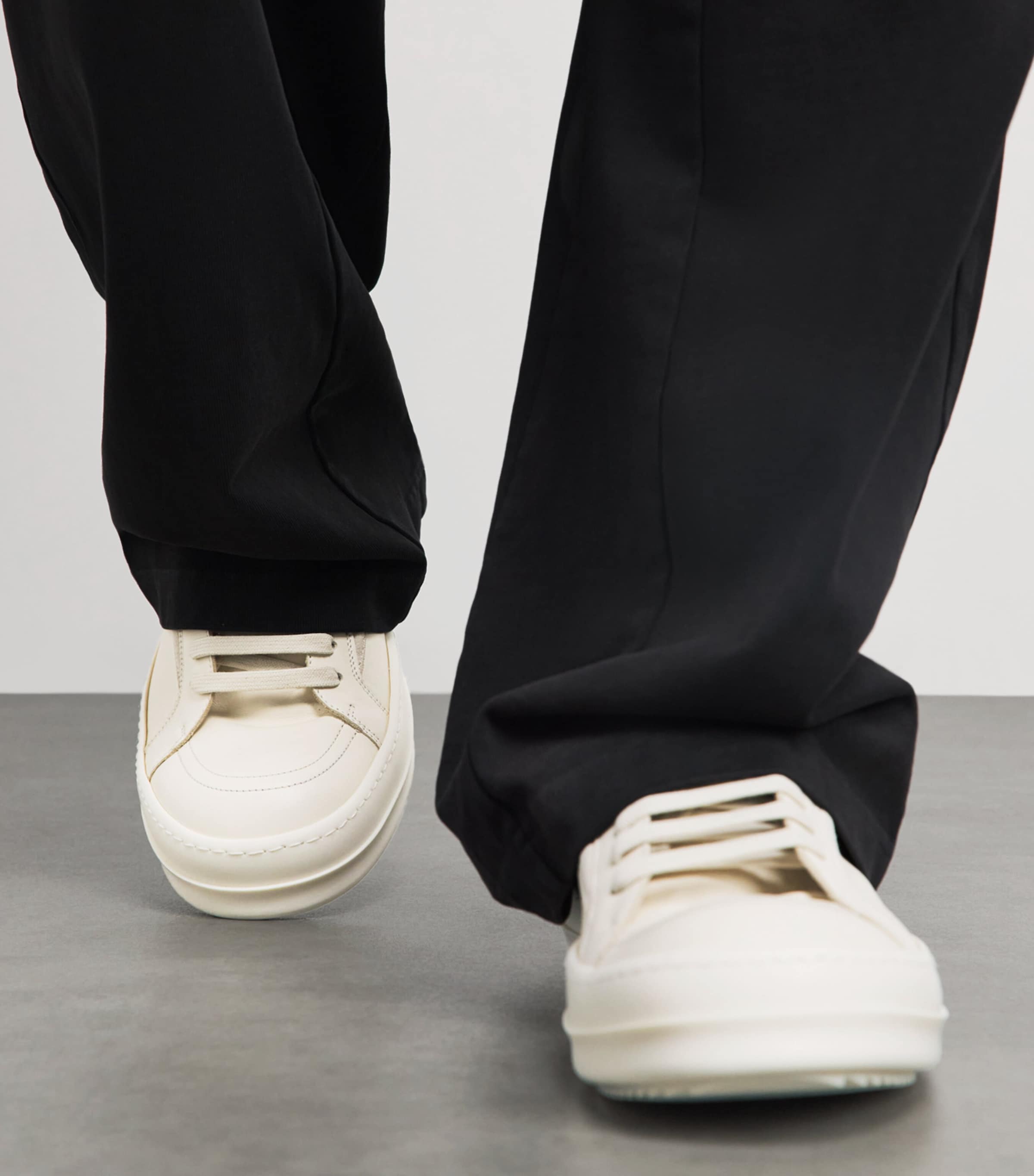 Rick Owens Leather Vintage Sneakers Milk/milk/milk Image 2