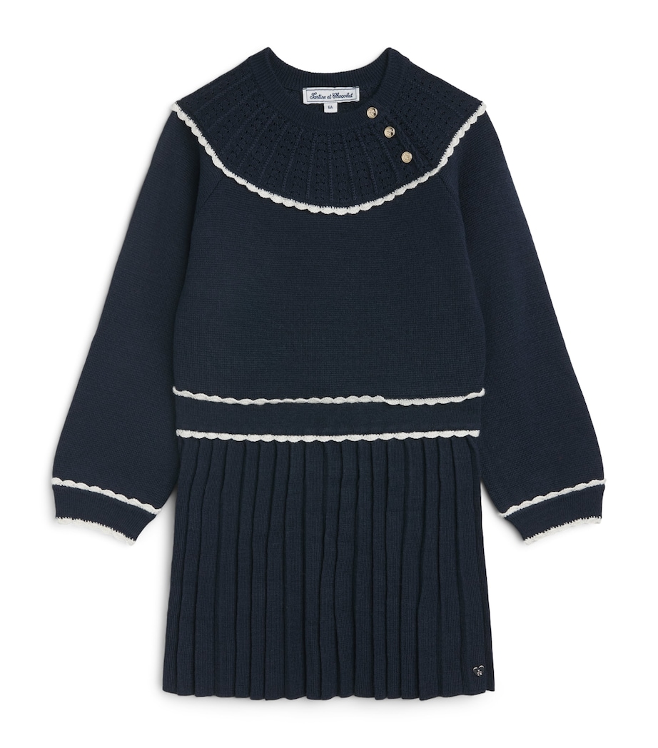 Tartine et Chocolat Wool-Blend Scalloped Dress (2-14 Years) Image 1
