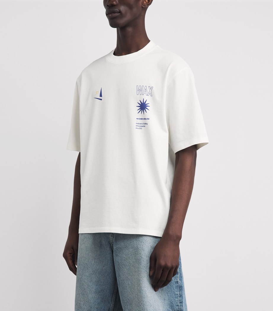 Wax London Mens Cotton Sailing Club Milton T-Shirt Off White Image 4