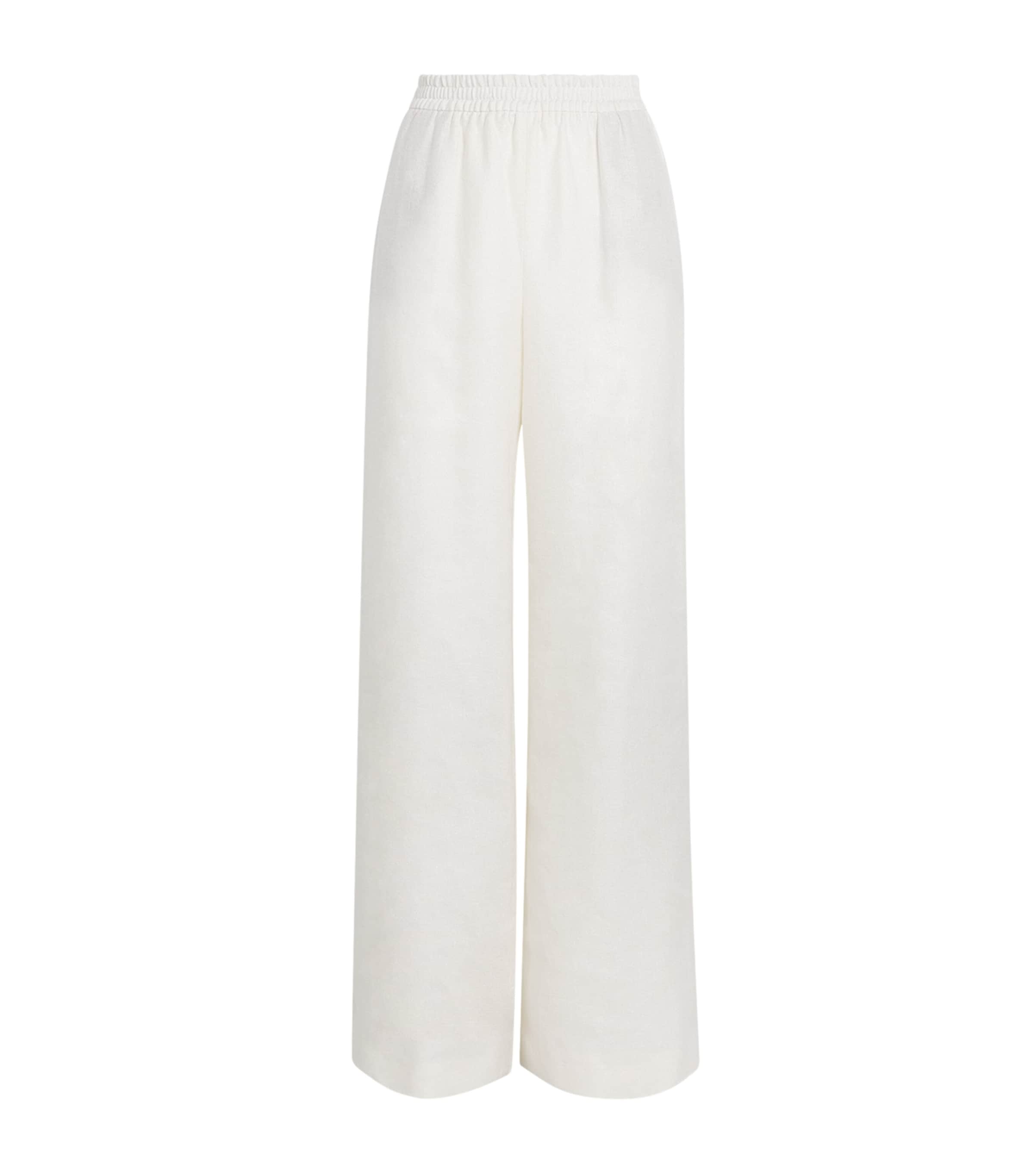 Eleventy Linen-Blend Elasticated Trousers Avorio Image 1