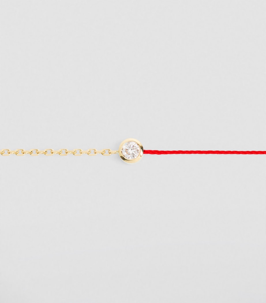Yellow Gold and Diamond Pure Half-Chain Bracelet RED Image 2