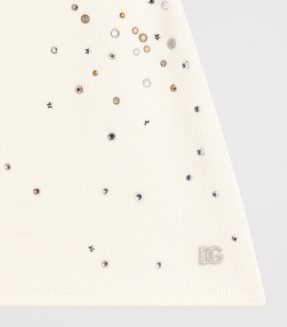 Dolce&Gabbana Kids Rhinestone-Embellished Skirt (8-12+ Years) Ivory Image 4