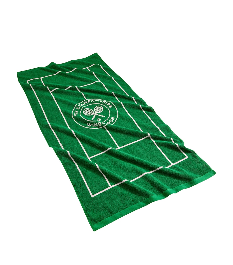 x Wimbledon Tennis Court Bath Towel (70cm x 133cm) GREEN Image 3