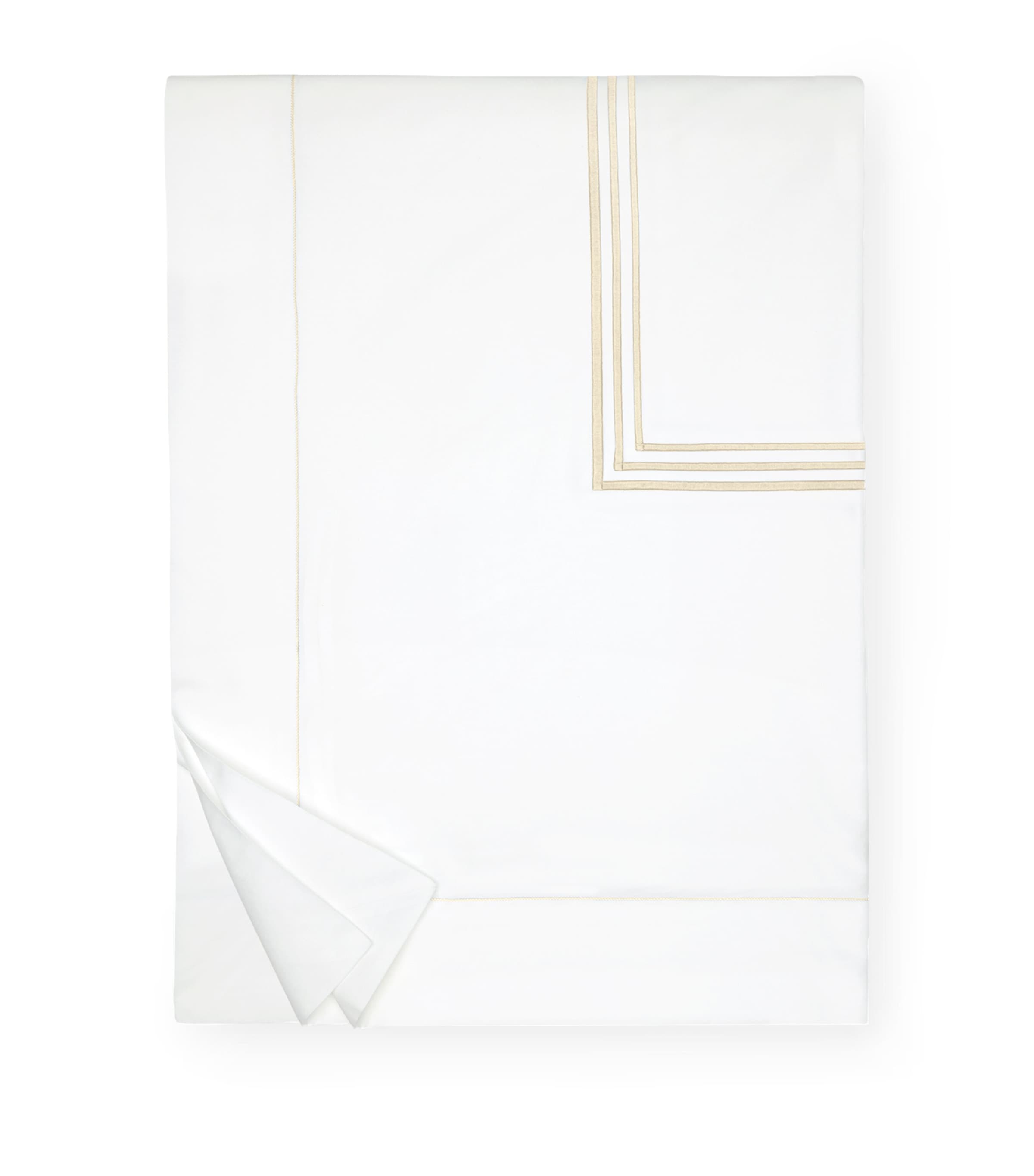 Cotton Tre Righ King Duvet Cover (230cm x 220cm) WHITE/BEIGE Image 1