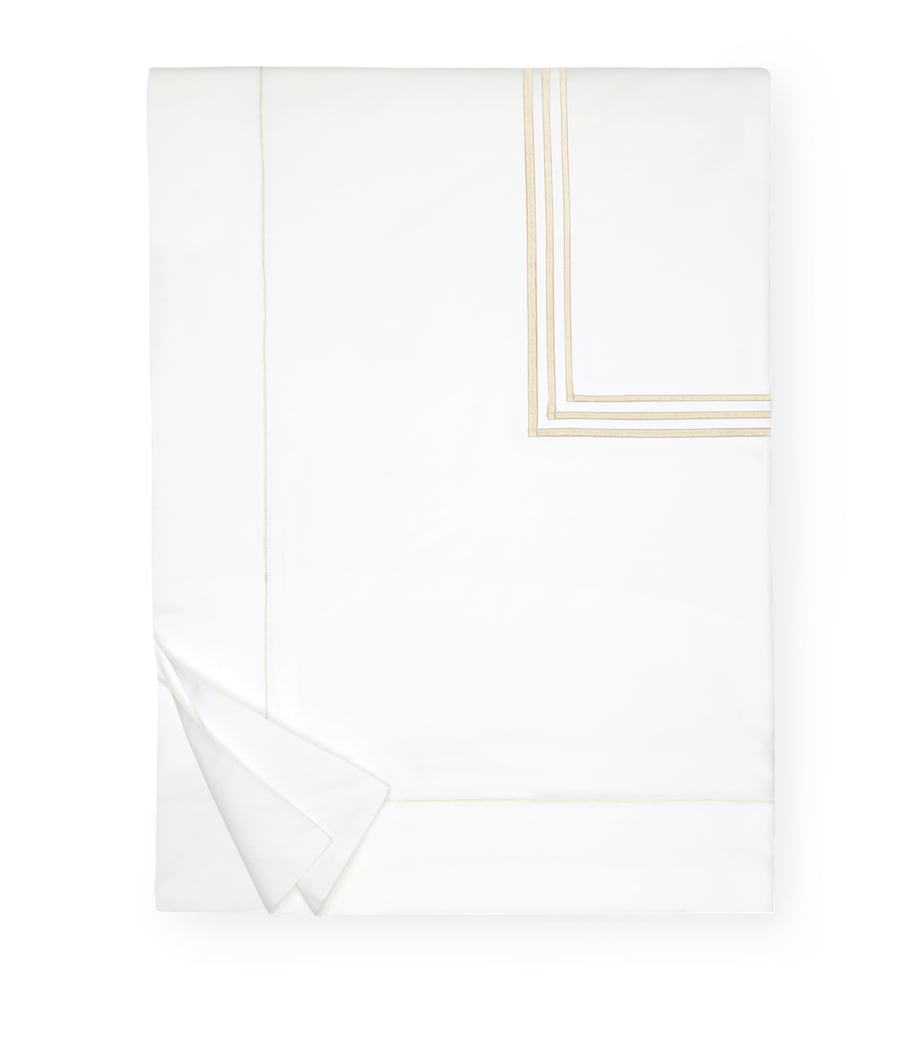 Cotton Tre Righ King Duvet Cover (230cm x 220cm) WHITE/BEIGE Image 1