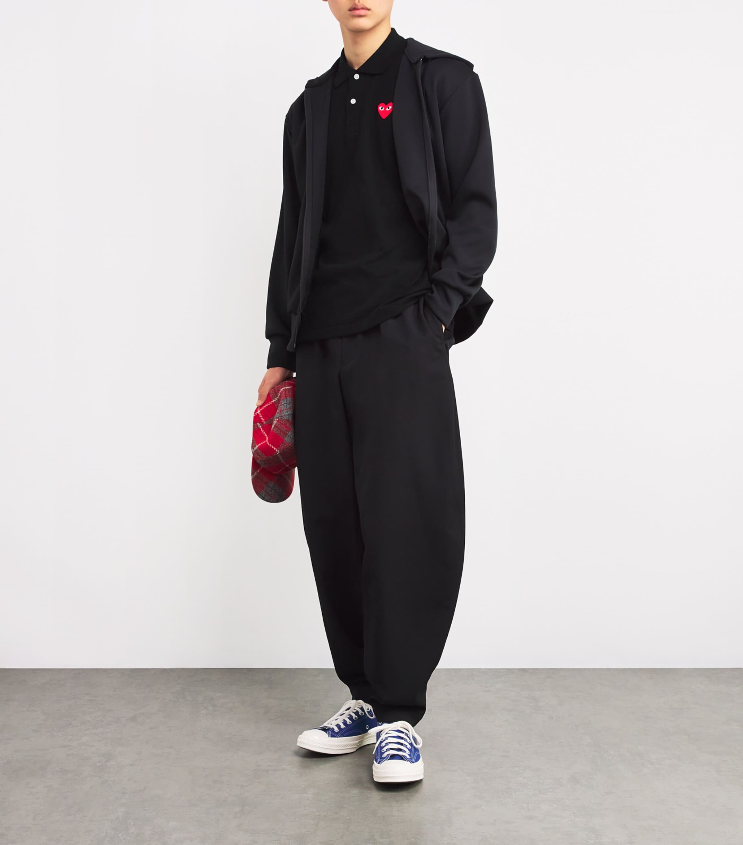 Comme Des Garçons Play Mens Heart Logo Polo Shirt Black Image 2