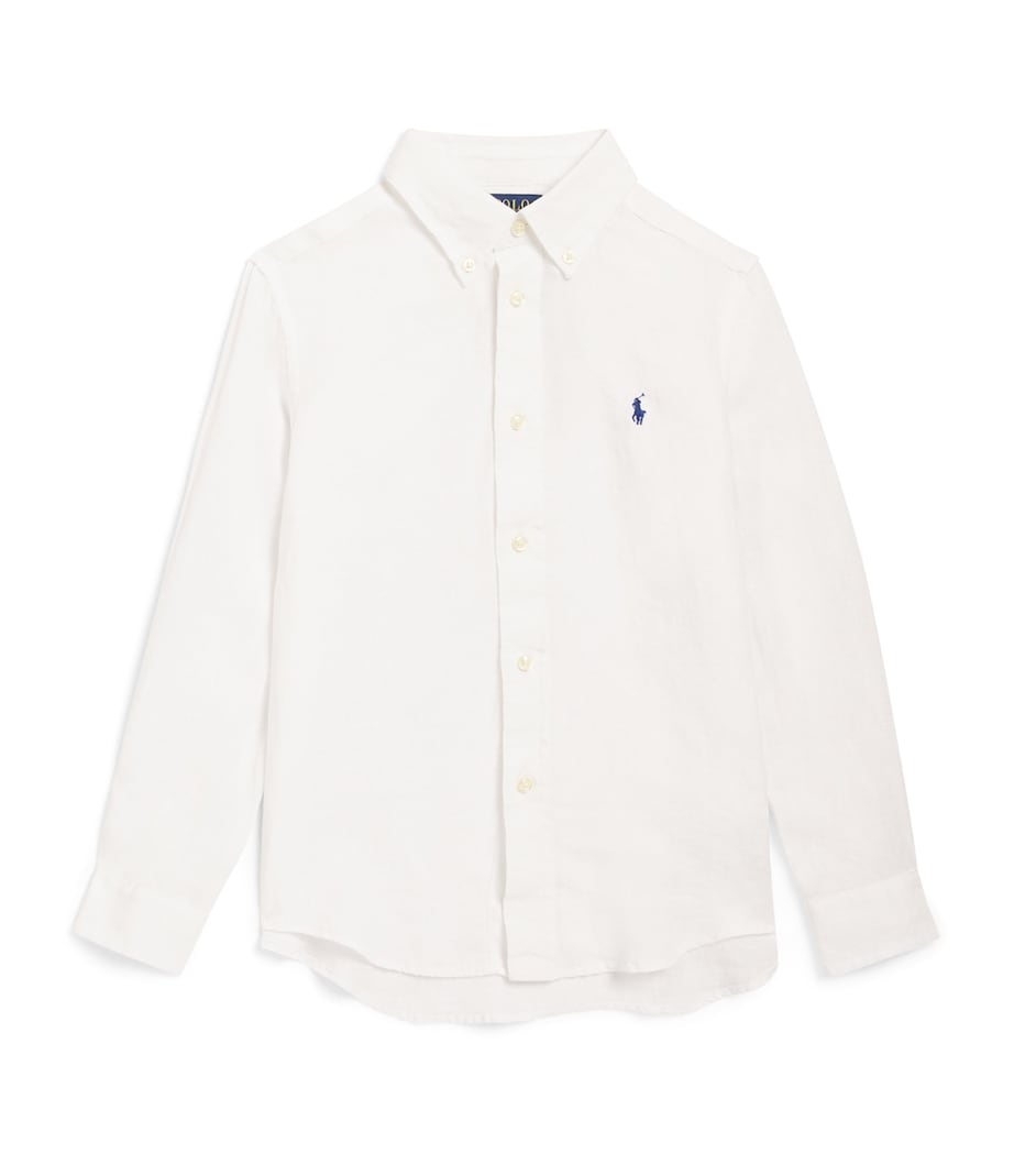 Linen Polo Pony Shirt (2-7 Years) WHITE Image 1