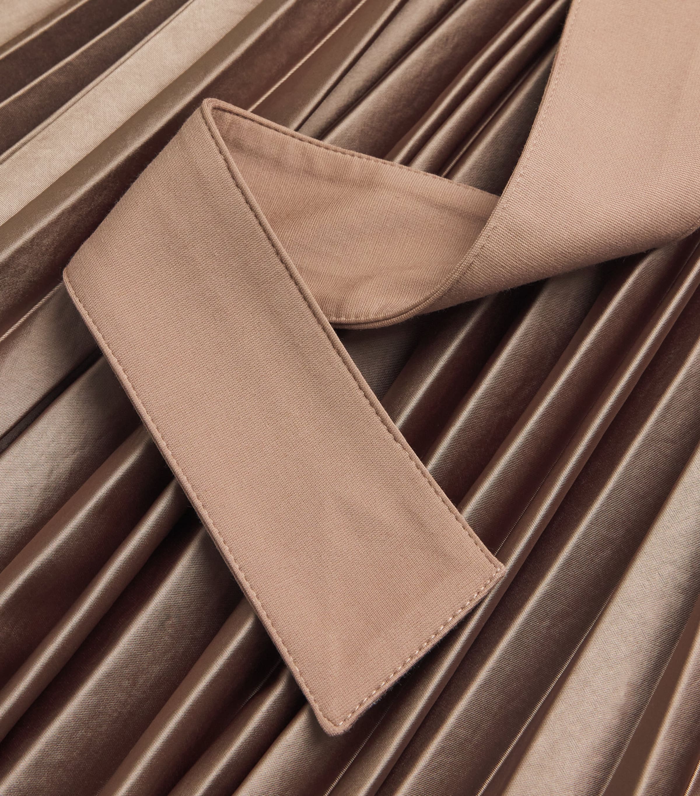 Jersey Pleated Midi Dress BROWN Image 5