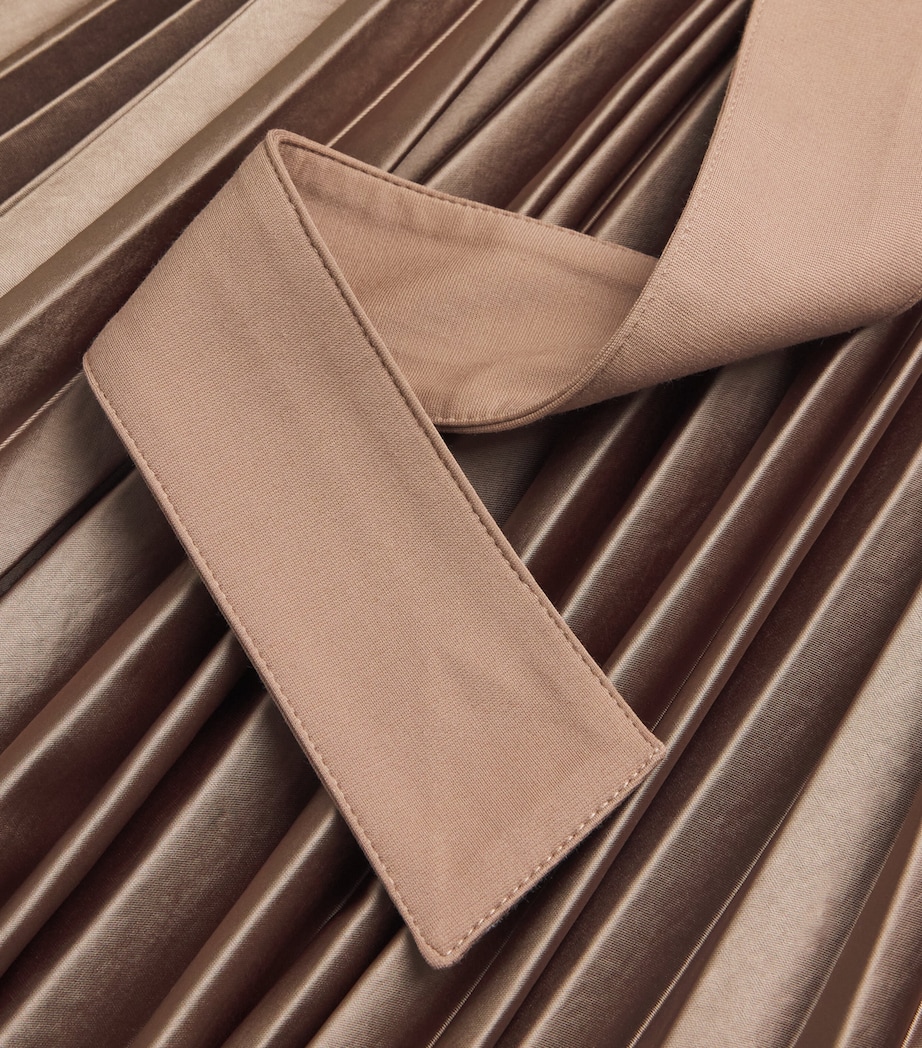 Jersey Pleated Midi Dress BROWN Image 5