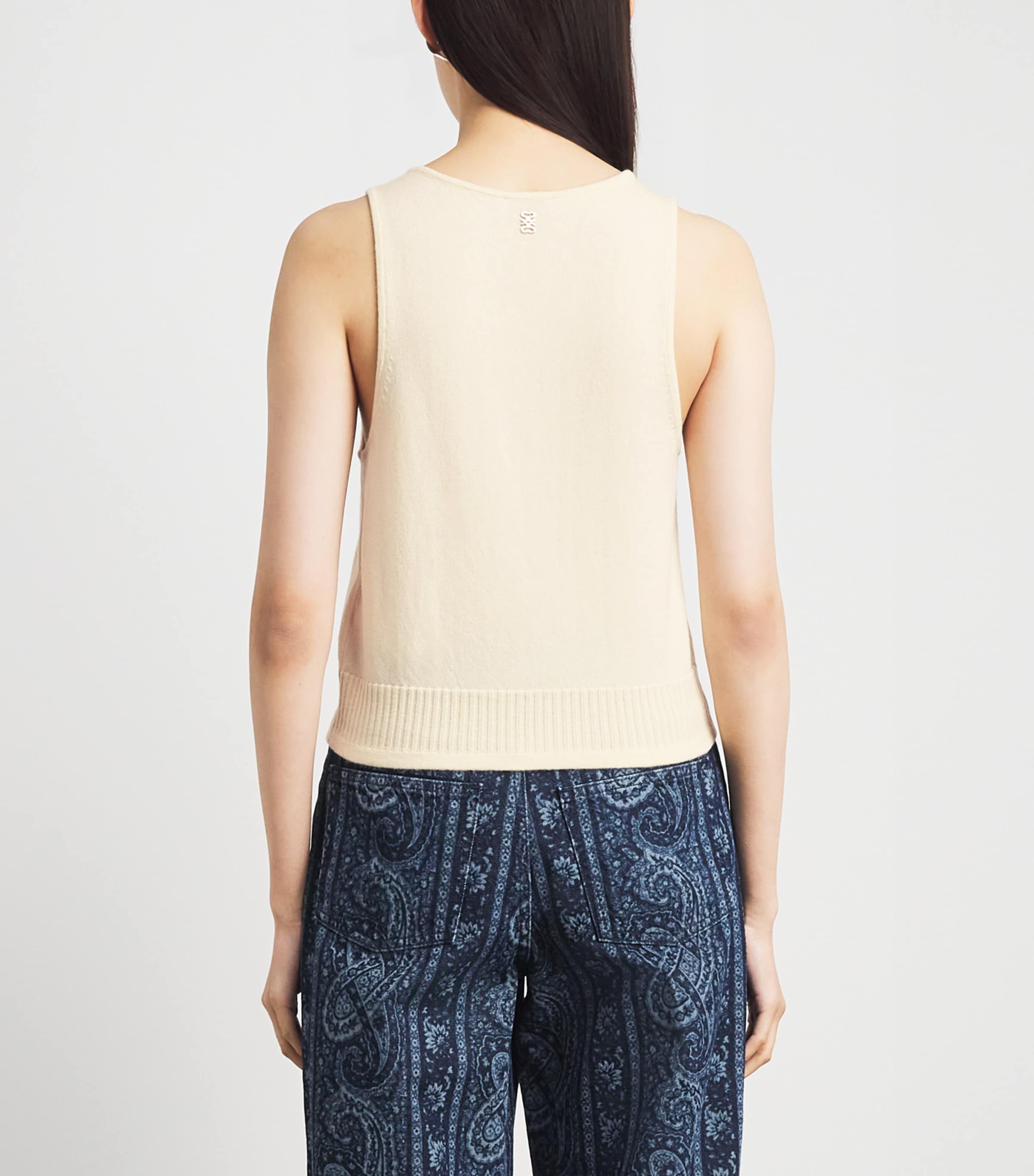 Sandro Paris Womens Wool-Cashmere Sweater Vest Vanilla Image 5
