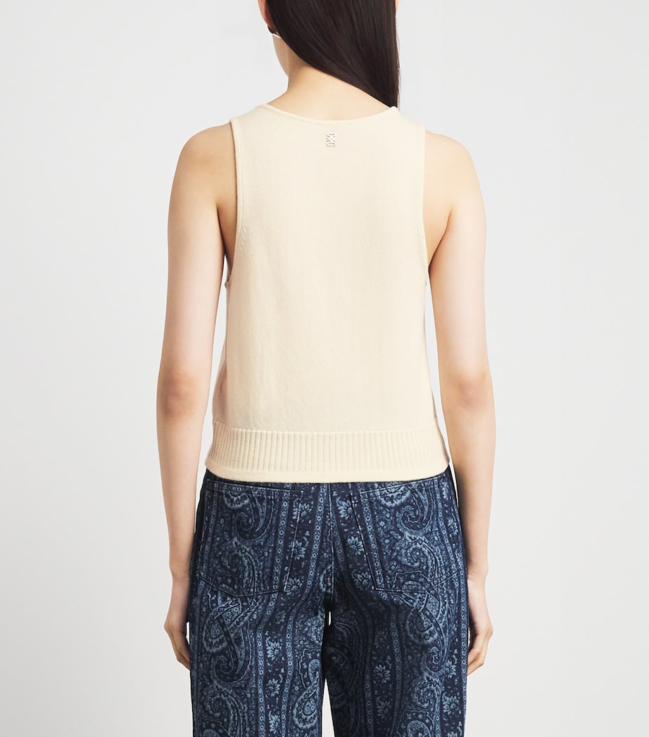 Sandro Paris Womens Wool-Cashmere Sweater Vest Vanilla Image 5