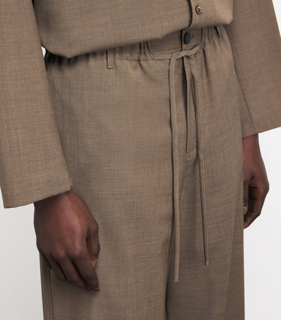 Le 17 Septembre Mens Drawstring Wide-Leg Trousers Brown Image 5