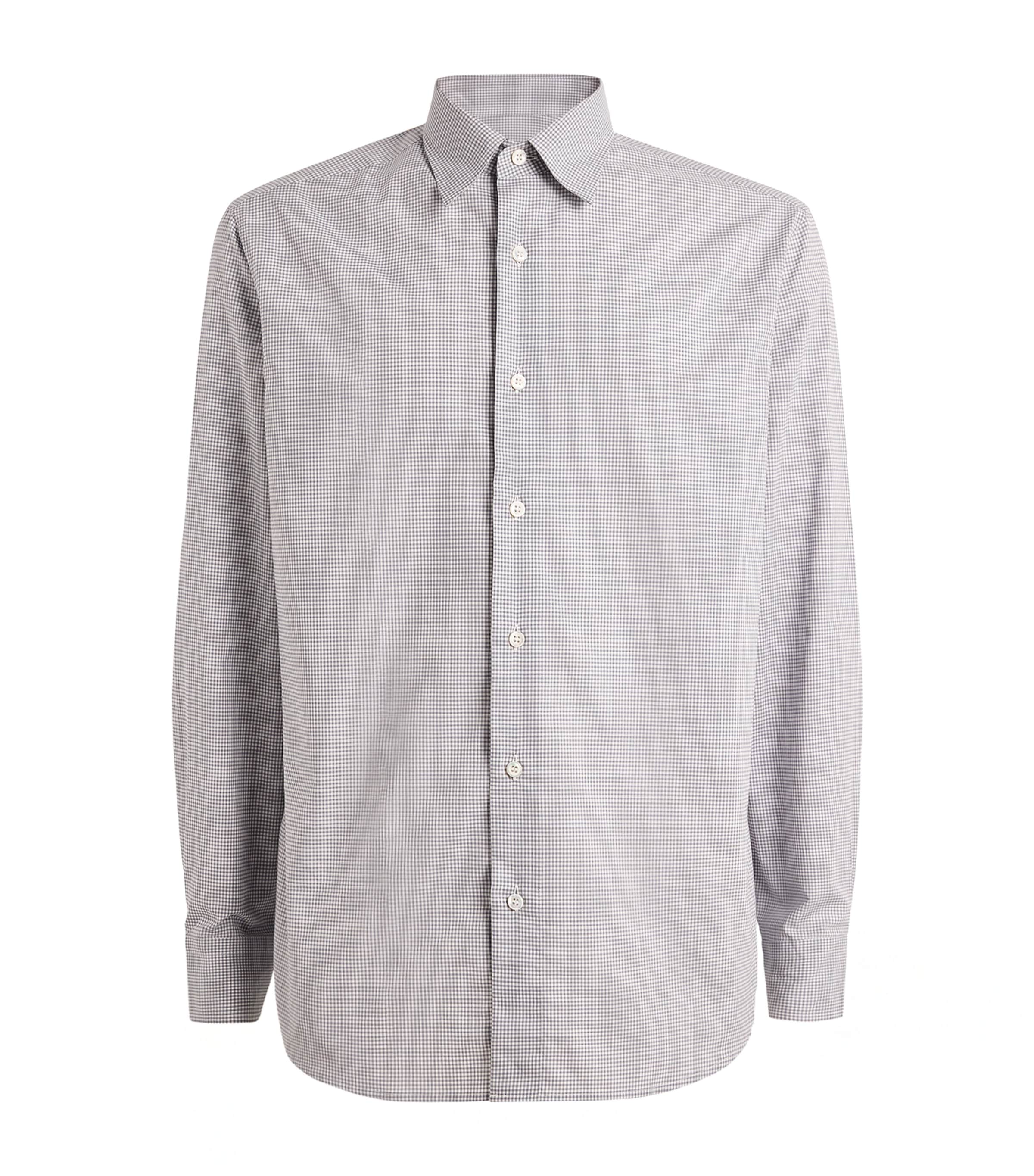 Brioni Mens Cotton Check Shirt Image 1