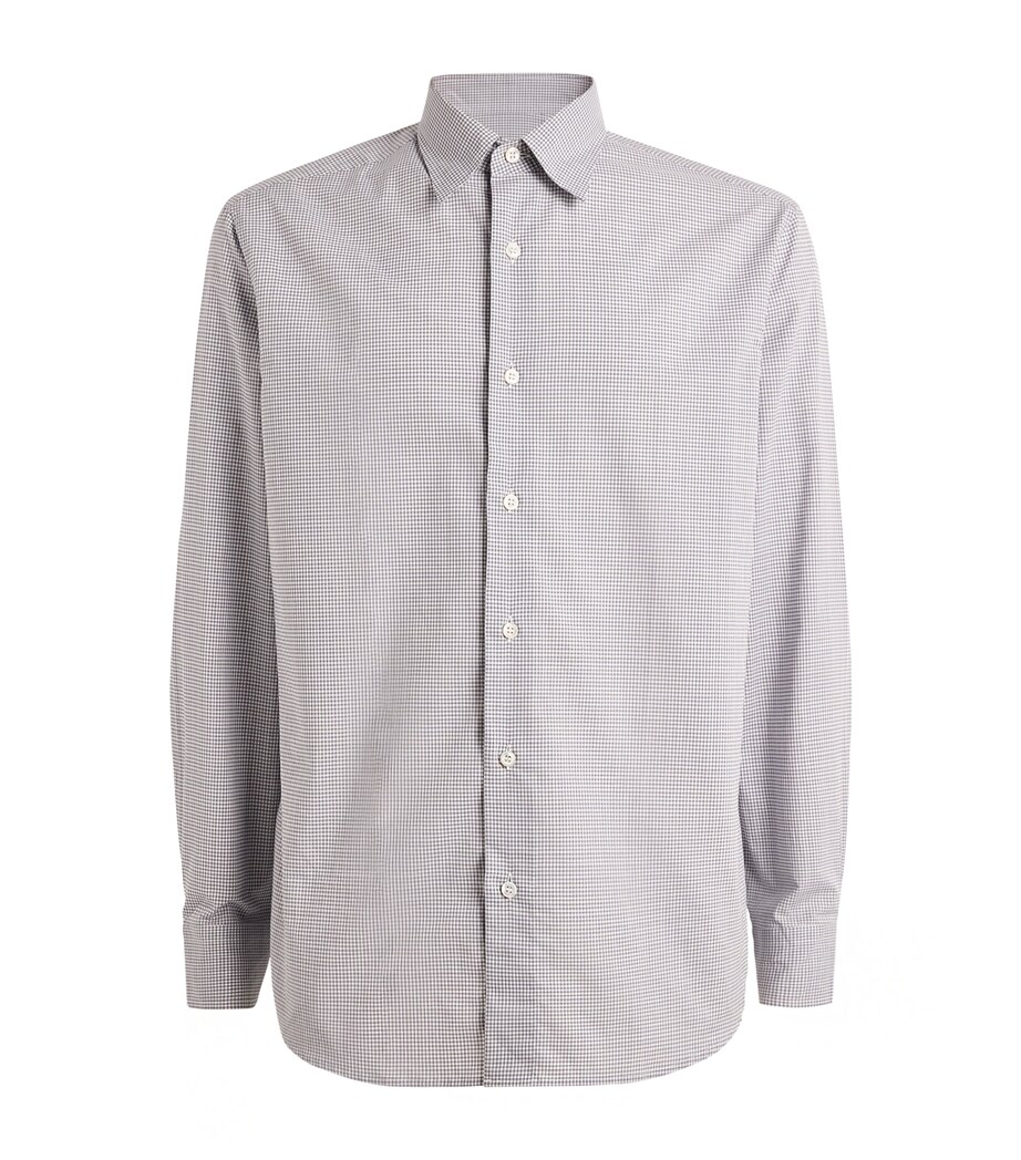 Brioni Mens Cotton Check Shirt Image 1