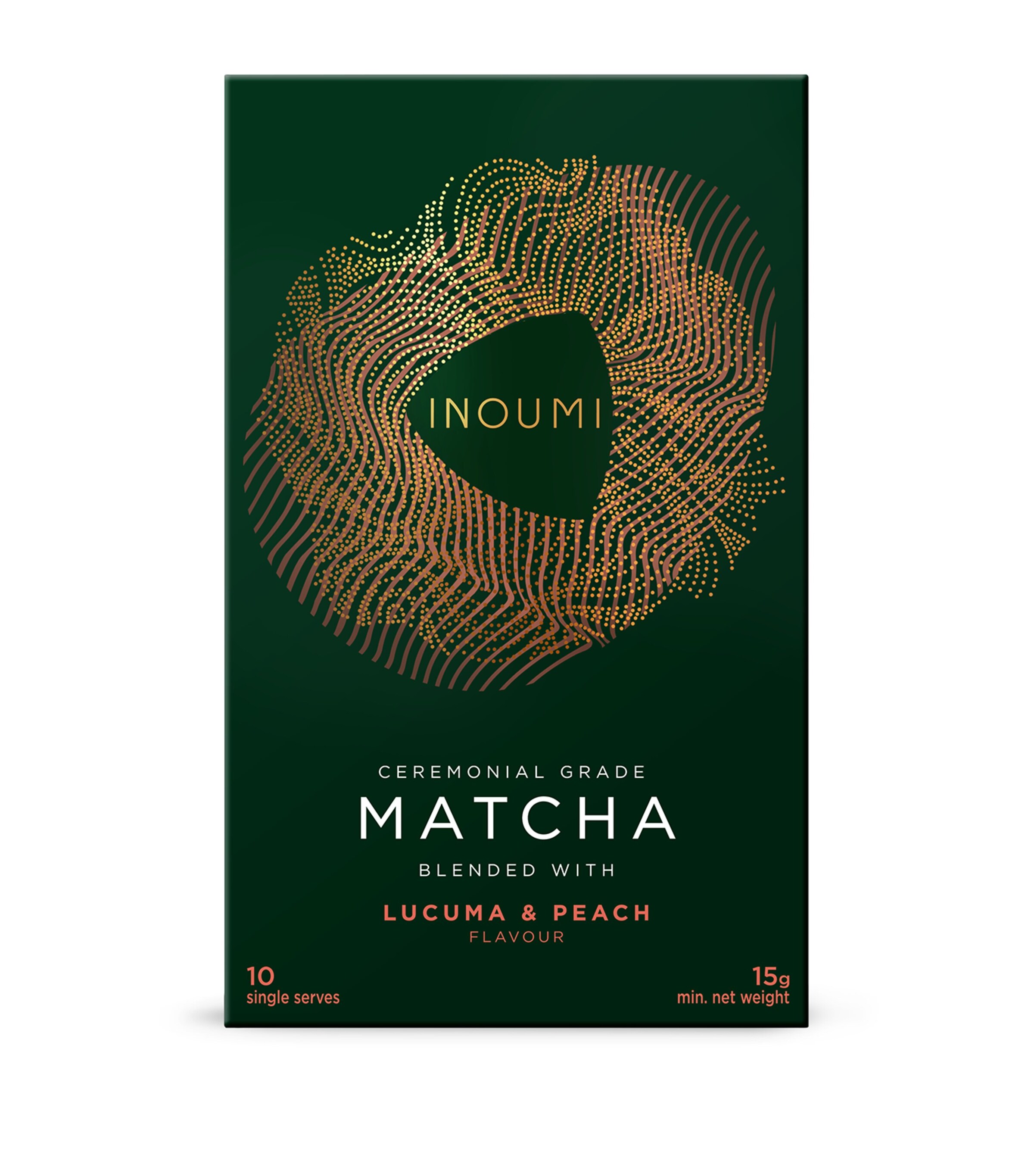 INOUMI Ceremonial Grade Lucuma & Peach Matcha Sachets (Pack of 10) Image 1