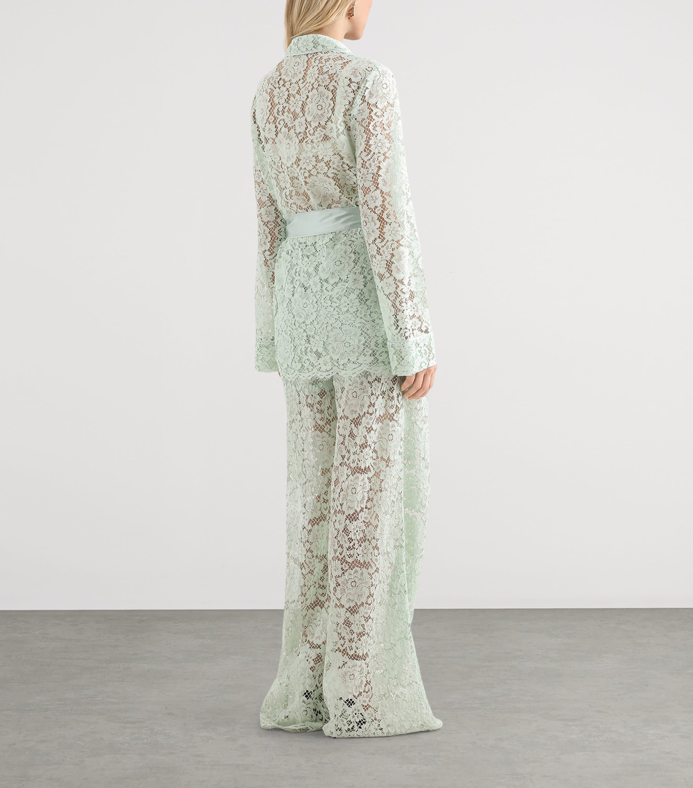 Dolce&Gabbana Womens Lace Drawstring Trousers Verd Image 3