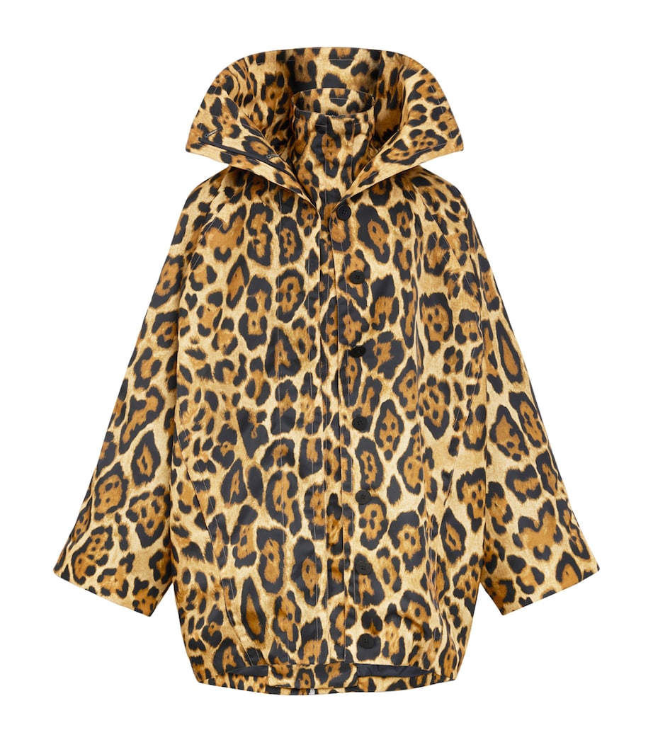 Alaïa Womens Double-Layered Twill Coat Noir/caramel Image 2