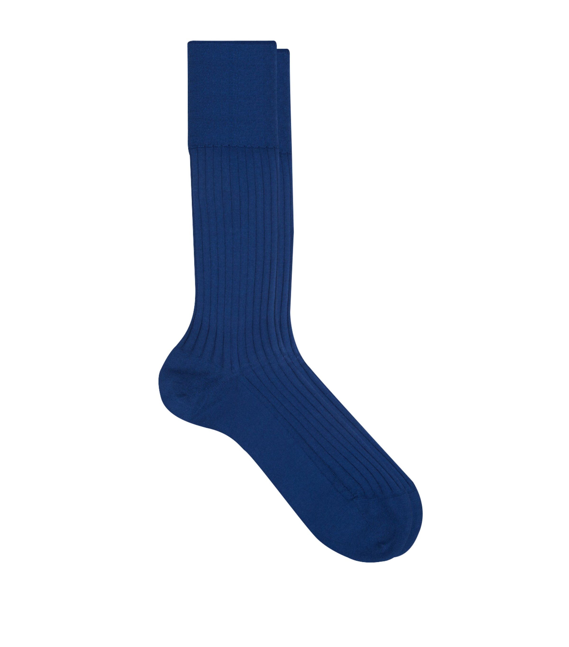 Falke Egyptian Cotton Ribbed Socks In Blue