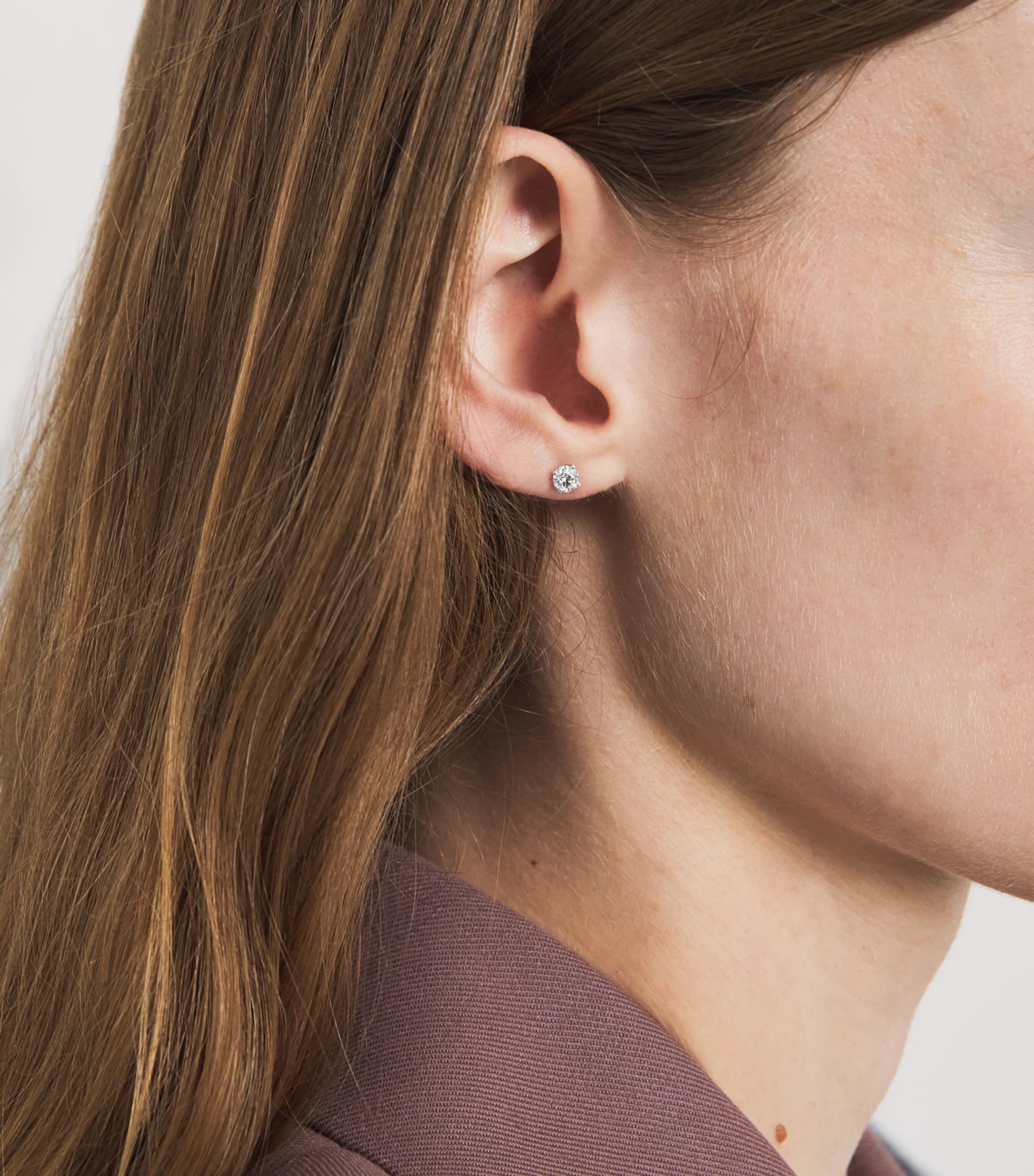 White Gold and Diamond Stud Earrings (0.50ctw) WHITE GOLD Image 2