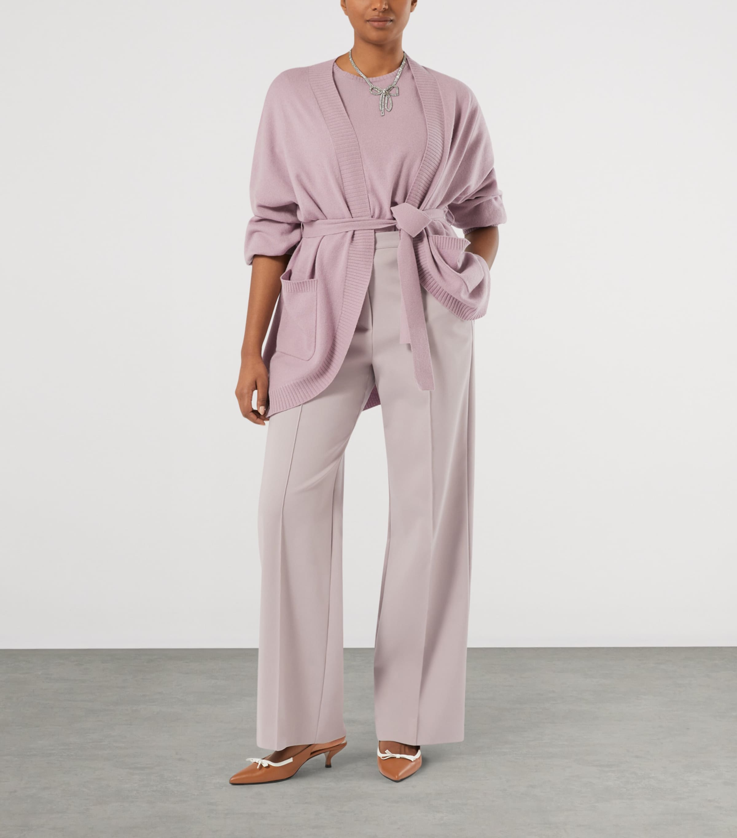 Marina Rinaldi Womens Cashmere Short-Sleeve Sweater Lilac Image 4