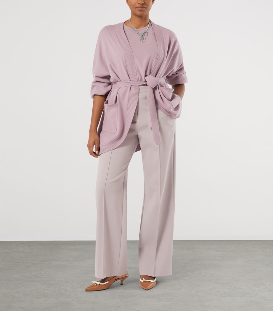 Marina Rinaldi Womens Cashmere Short-Sleeve Sweater Lilac Image 4