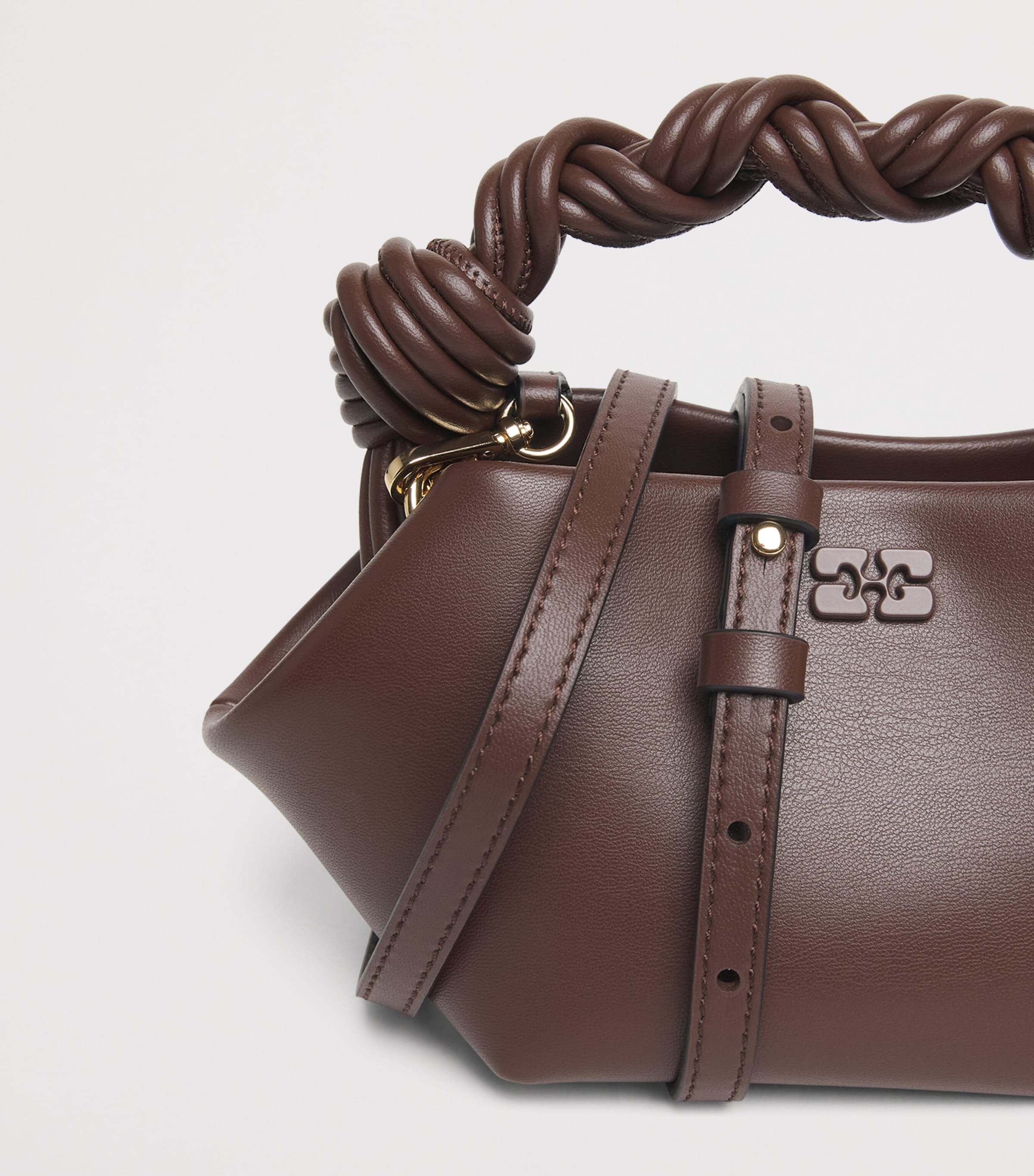 GANNI Mini Bou Top-Handle Bag Chocolate Fondnt Image 5