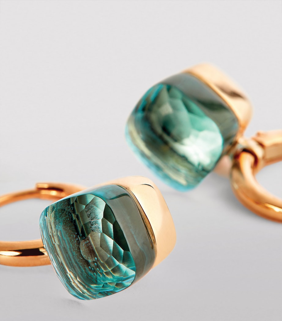 Rose Gold and Blue Topaz Nudo Drop Earrings 000OY Image 3