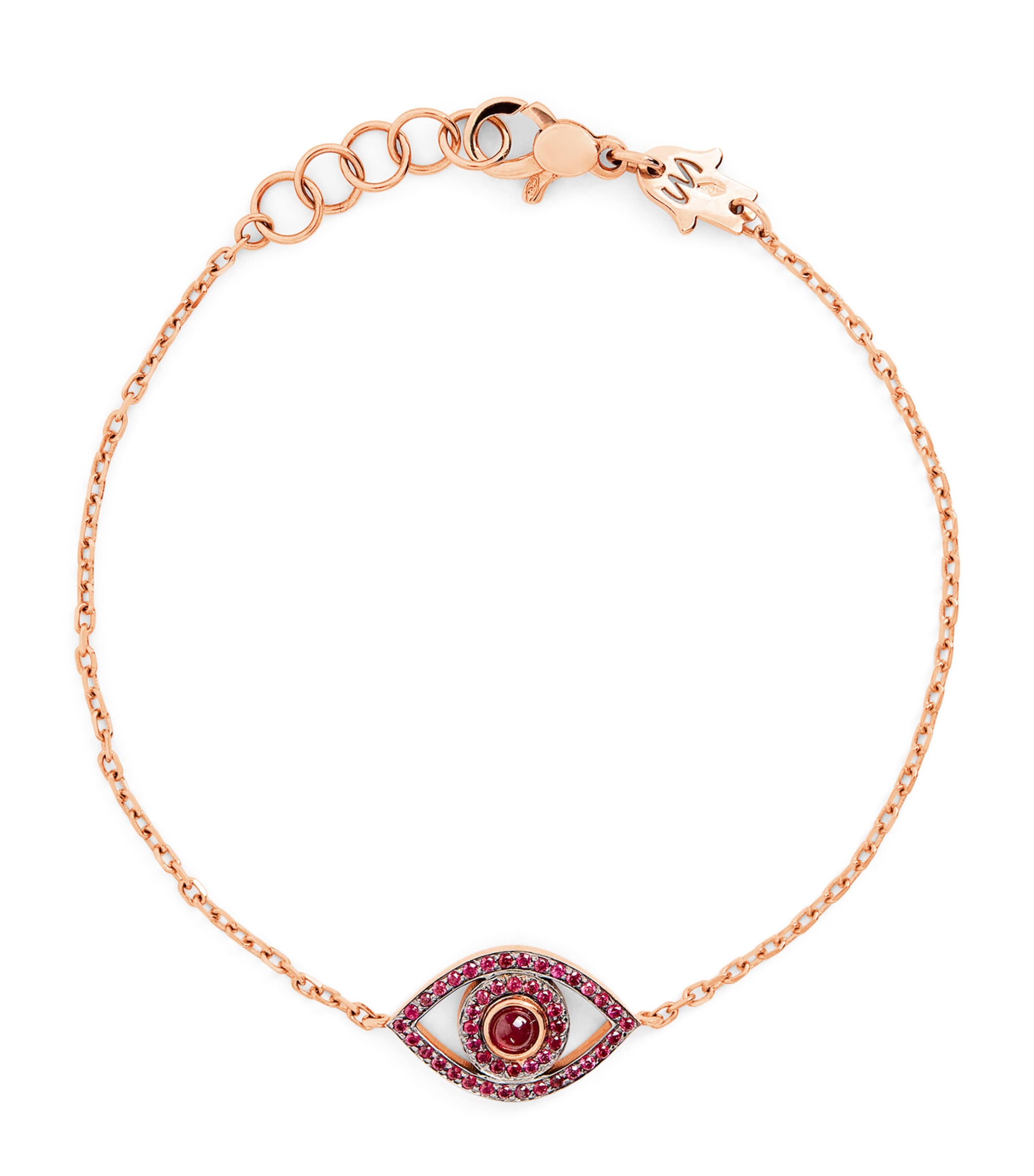 Netali Nissim Rose Gold, Ruby And Quartz Protected Bracelet In Rose Gold