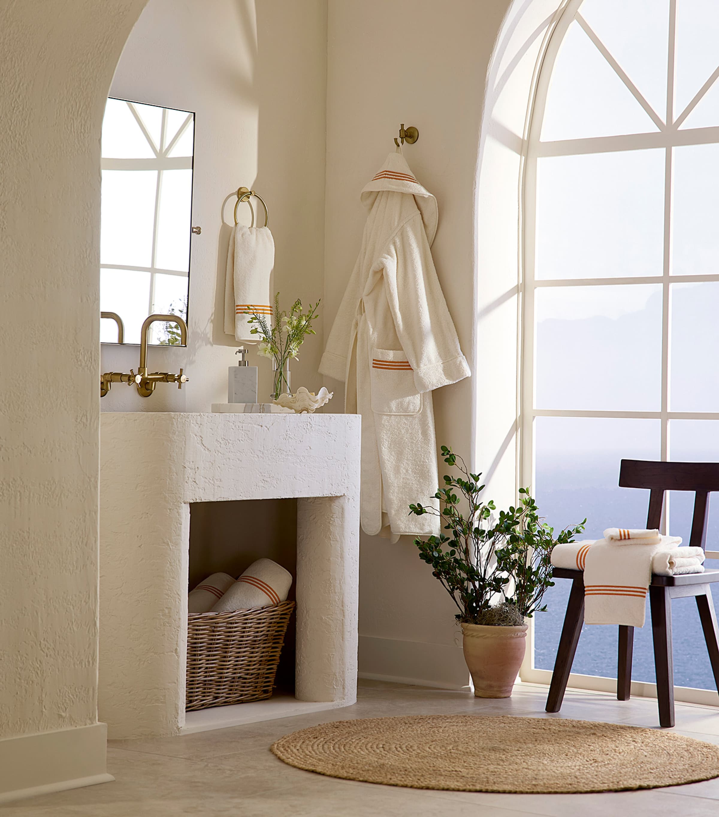 Pratesi Tre Righe Robe (Medium) Ivory/orange Image 2