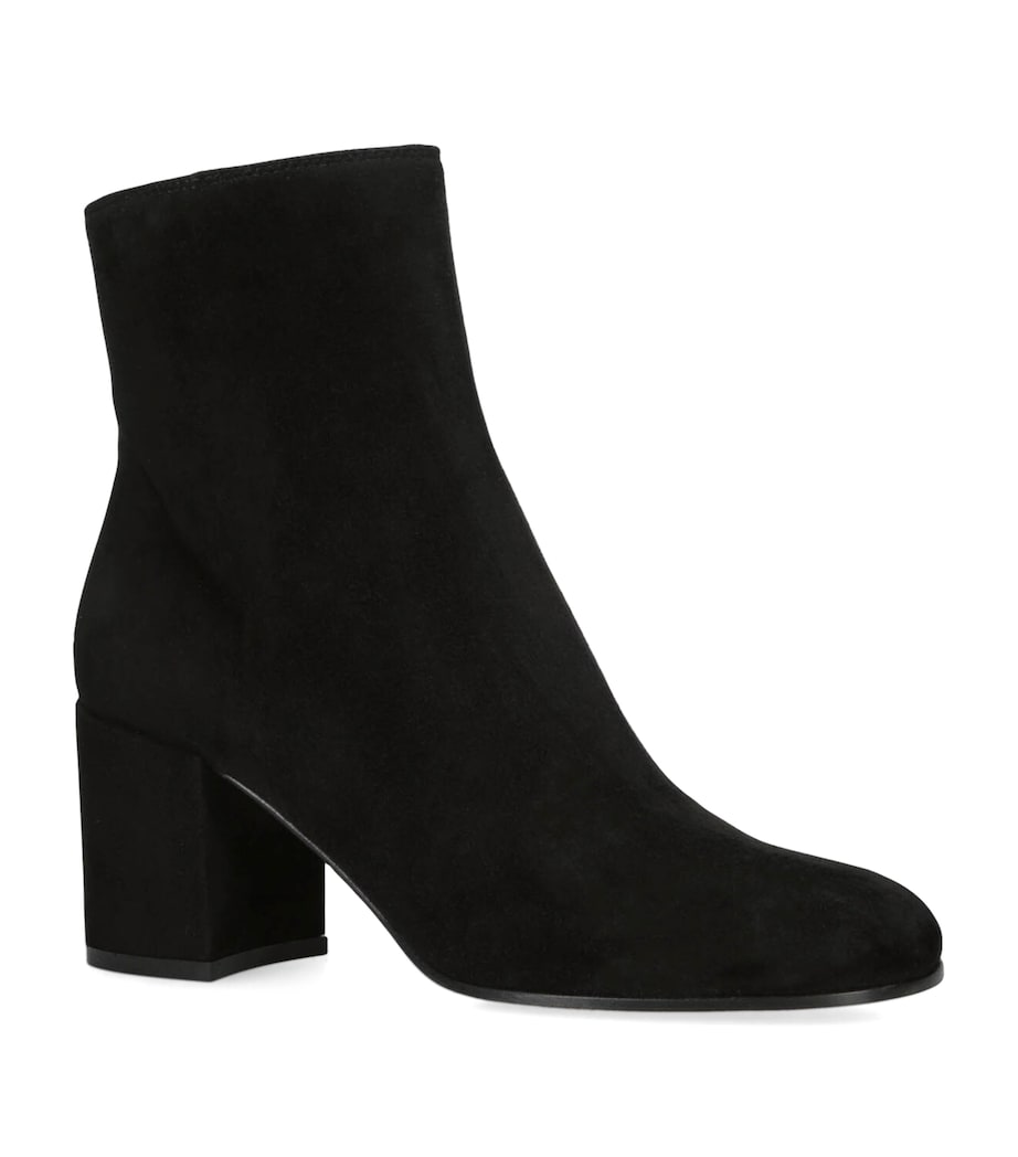 Suede Camoscio Stivale Ankle Boots 70 BLACK Image 3
