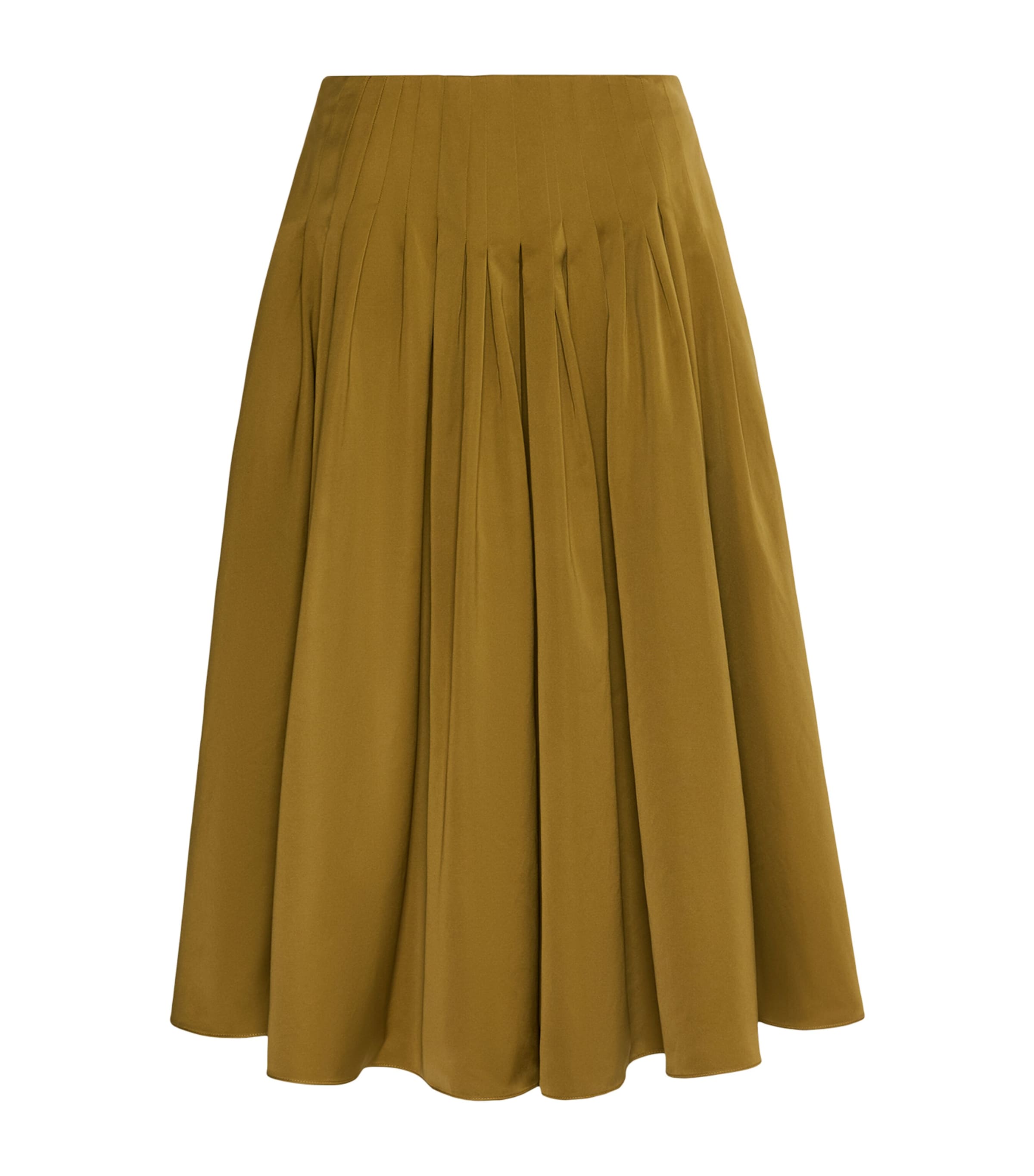 Max Mara Womens Pleated Midi Skirt Mustard Image 1