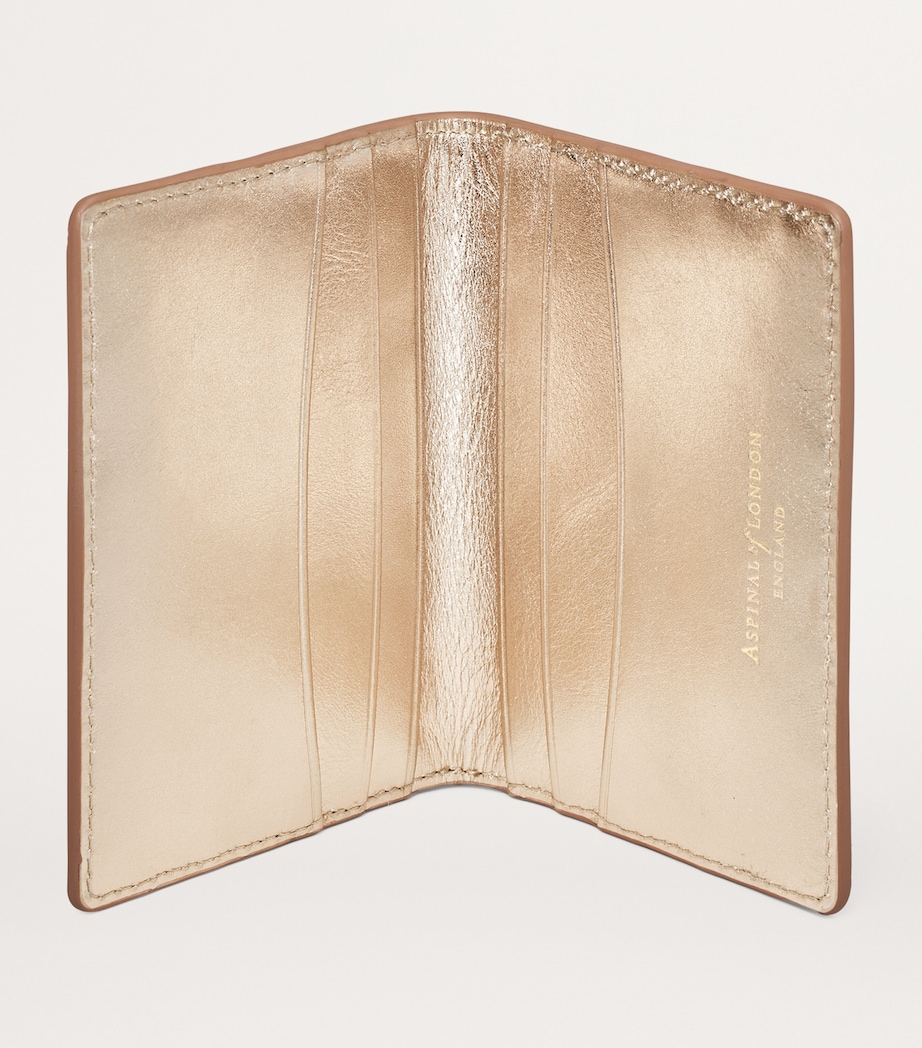 Leather Double Fold Card Holder CHAMPAGNE METALLIC Image 2