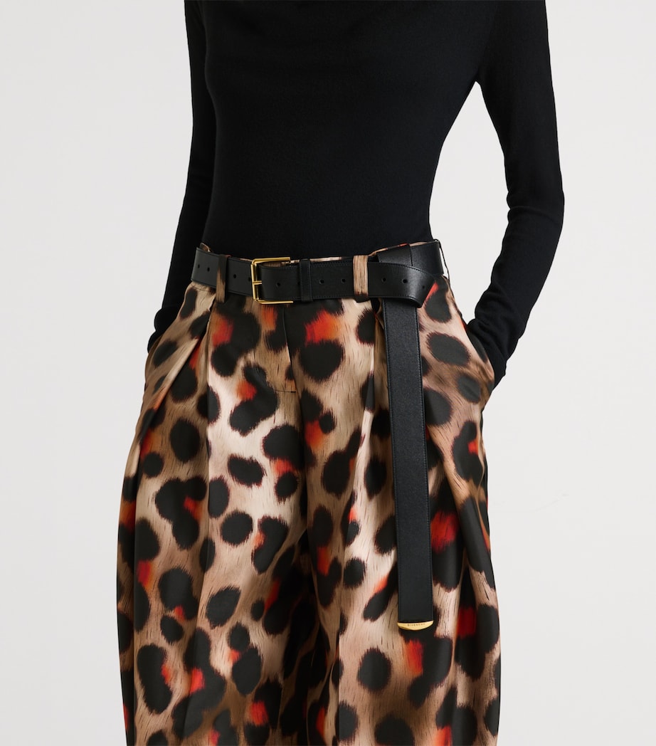 Givenchy Womens Silk Leopard Tailored Trousers Image 5