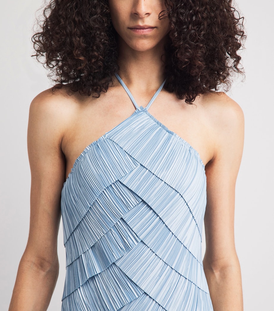 Cult Gaia Womens Pleated Halterneck Marsla Maxi Dress Coastal Image 3