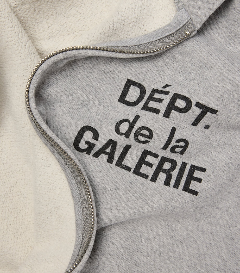 Cotton Sleeveless Zip-Up Hoodie H. GREY Image 5