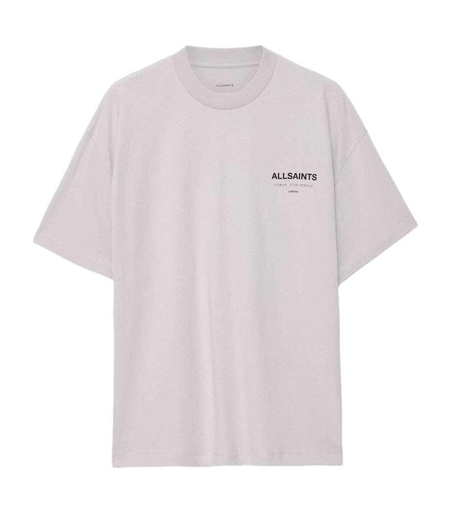 AllSaints Mens Organic Cotton Underground T-Shirt Sky Blue Image 1