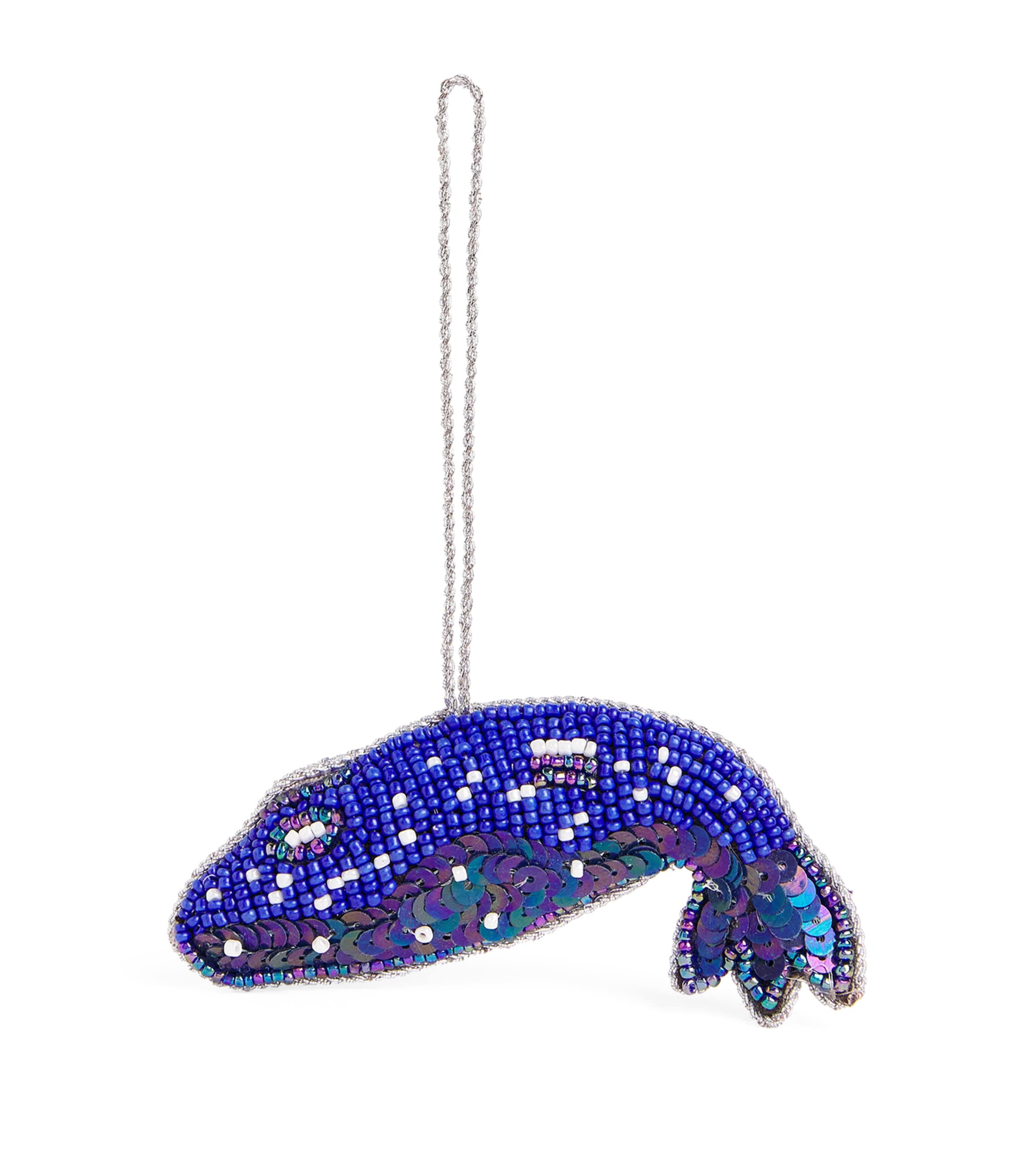 Sudha Pennathur Embellished Whale Tree Decoration In Blue